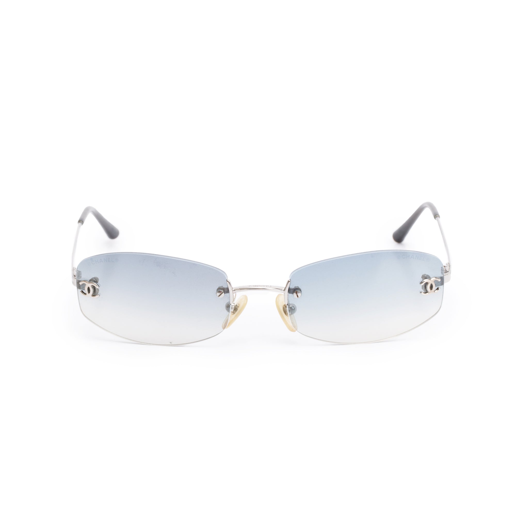 Chanel 4002 CC Logo Rimless Oval Sunglasses w/ Case – OLIVER'S