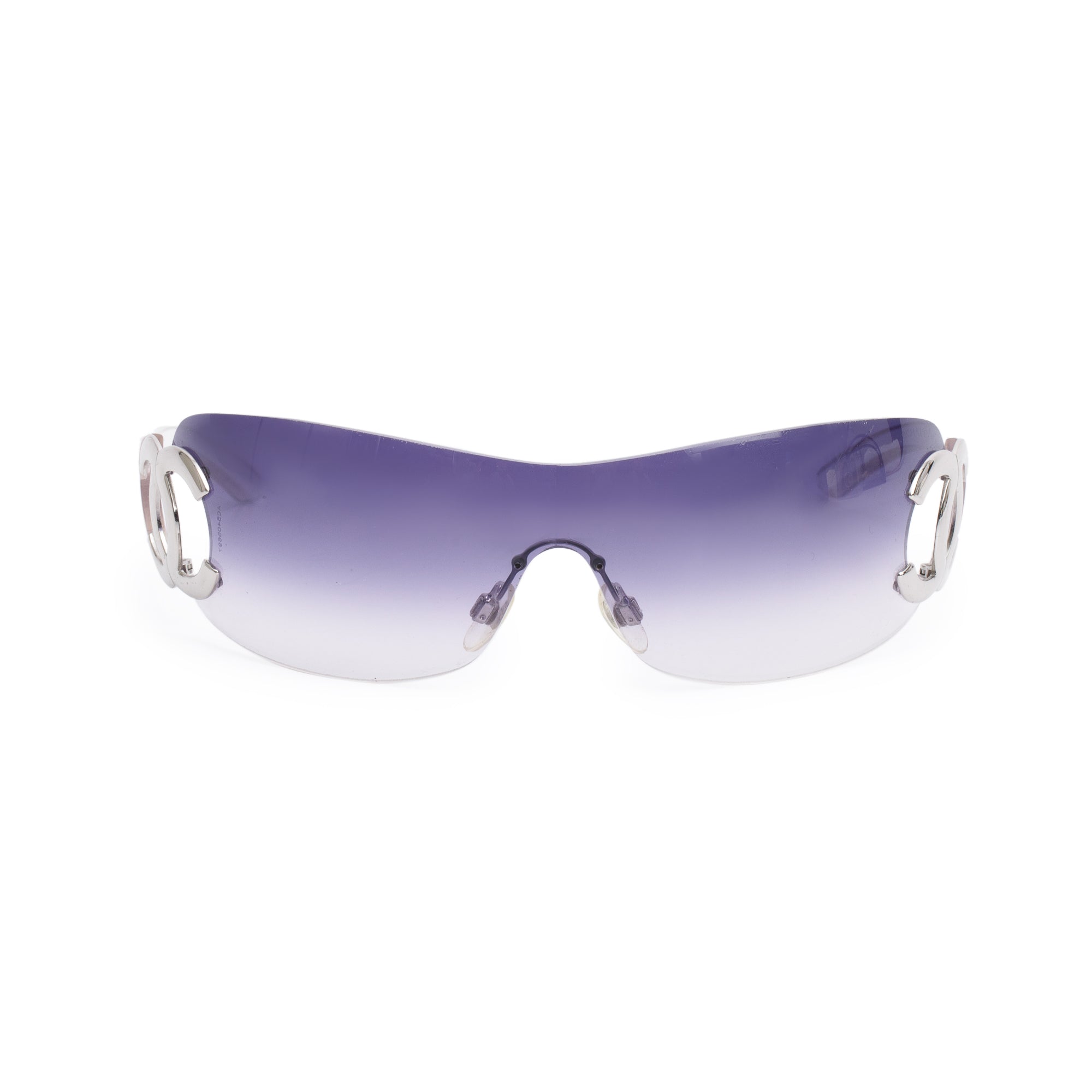 Chanel 4125 Purple Rimless CC Logo Shield Sunglasses