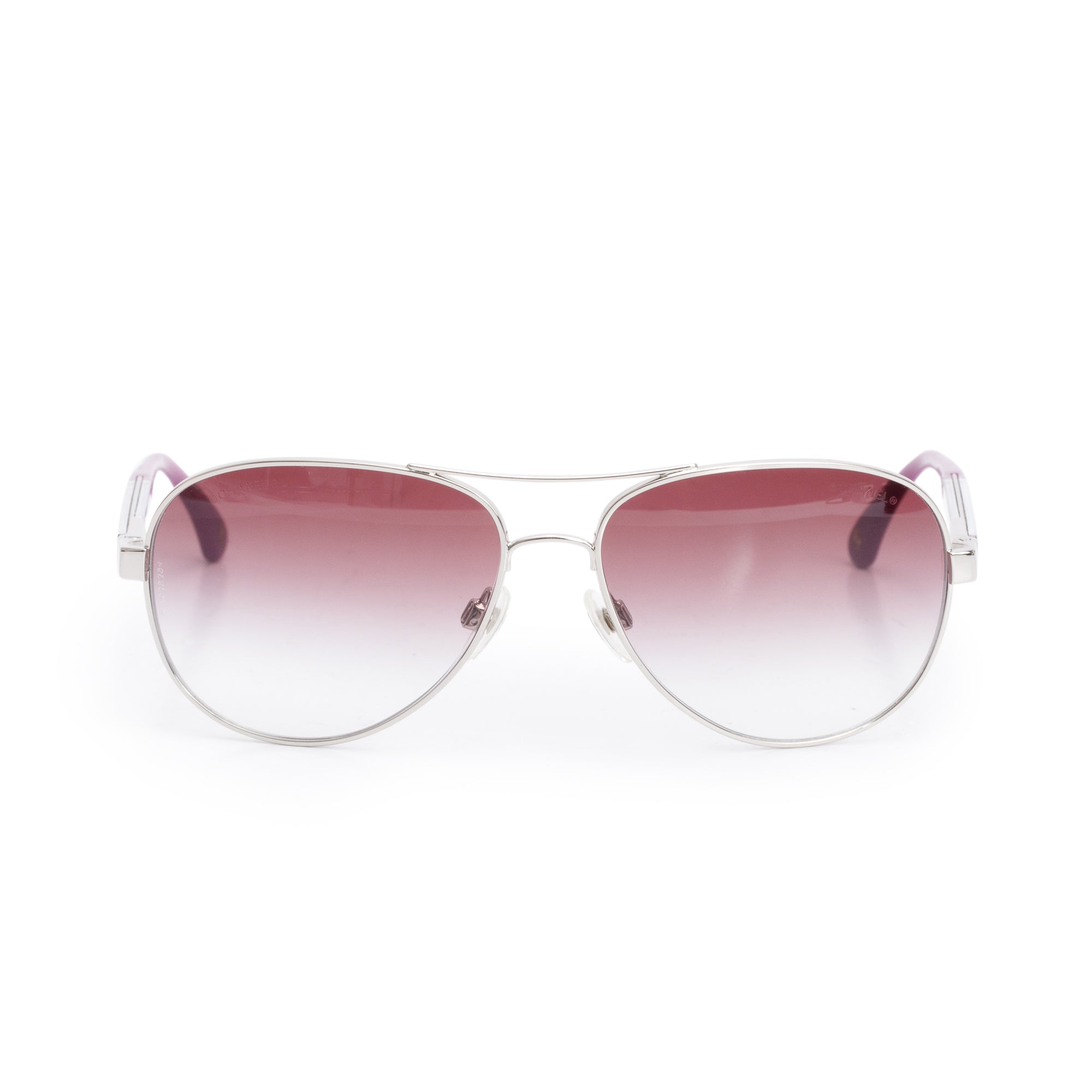 Chanel 4179 Silver Metal Purple Acetate CC Logo Aviator Sunglasses