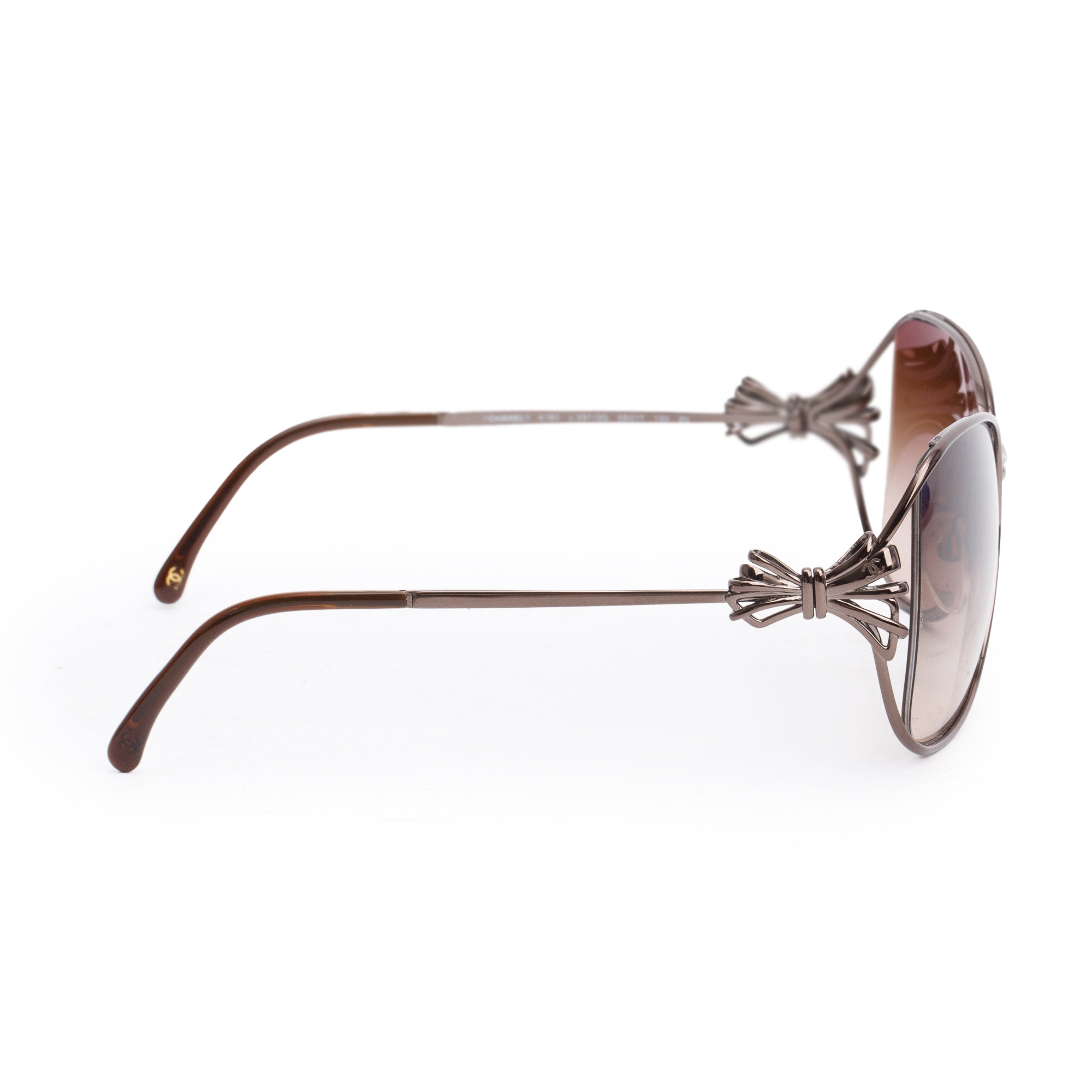 Chanel 4180 Ruthenium Metal Bow Accent Butterfly Sunglasses w/ Case