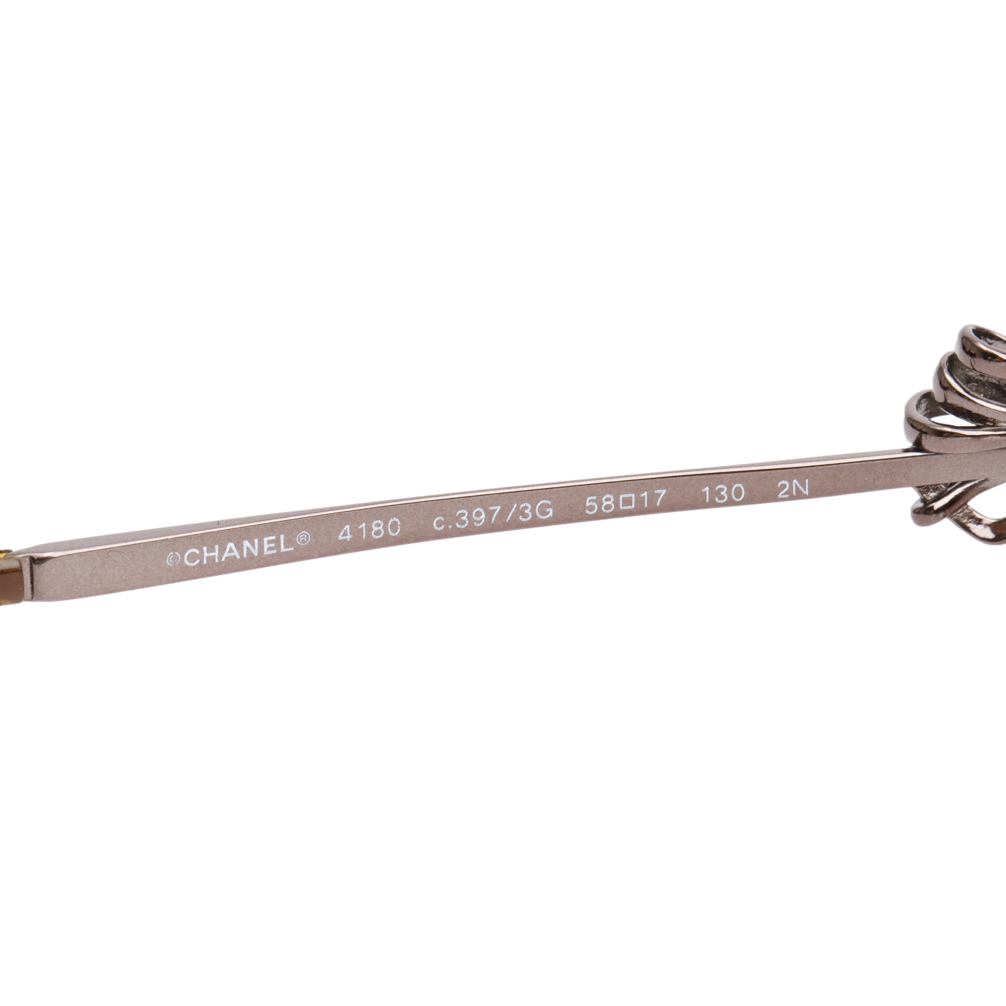 Chanel 4180 Ruthenium Metal Bow Accent Butterfly Sunglasses w/ Case