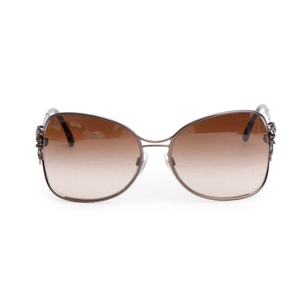 Chanel 4180 Ruthenium Metal Bow Accent Butterfly Sunglasses w