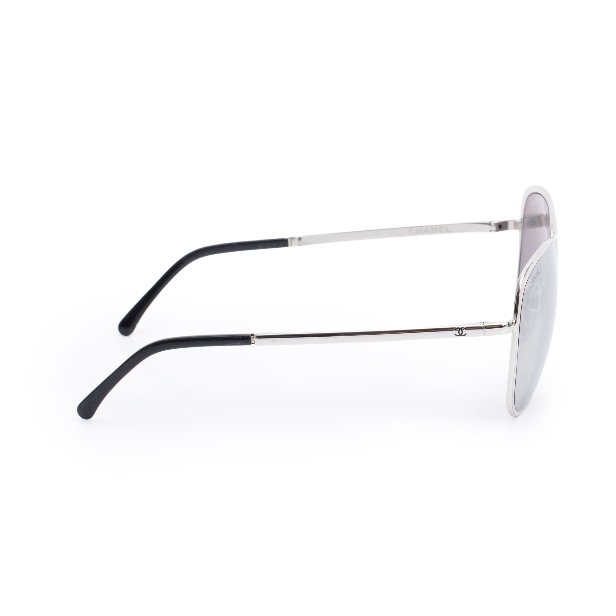 Chanel 4223 Silver Metal CC Logo Aviator Sunglasses