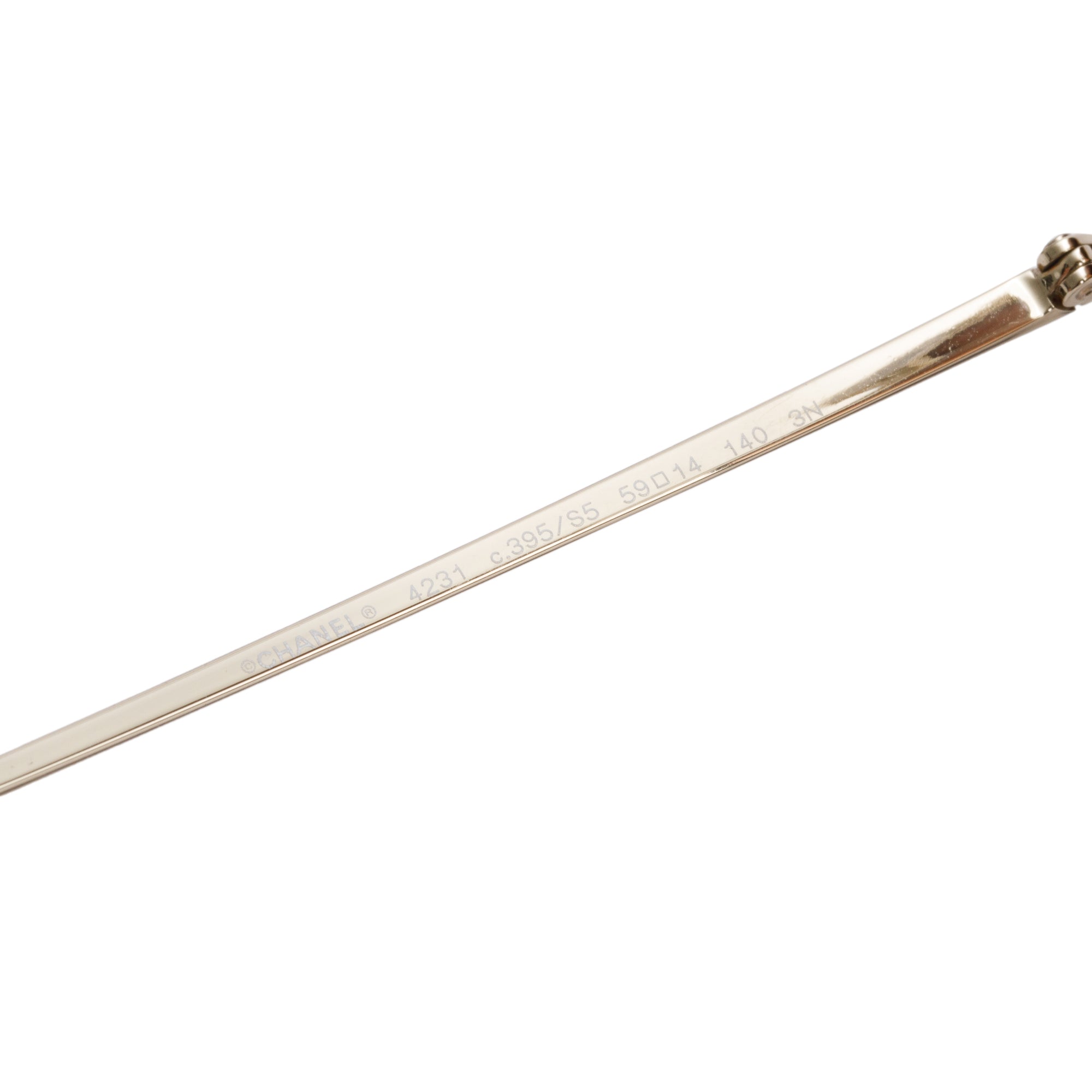 Chanel 4231 Gold Tone Metal Aviator Sunglasses