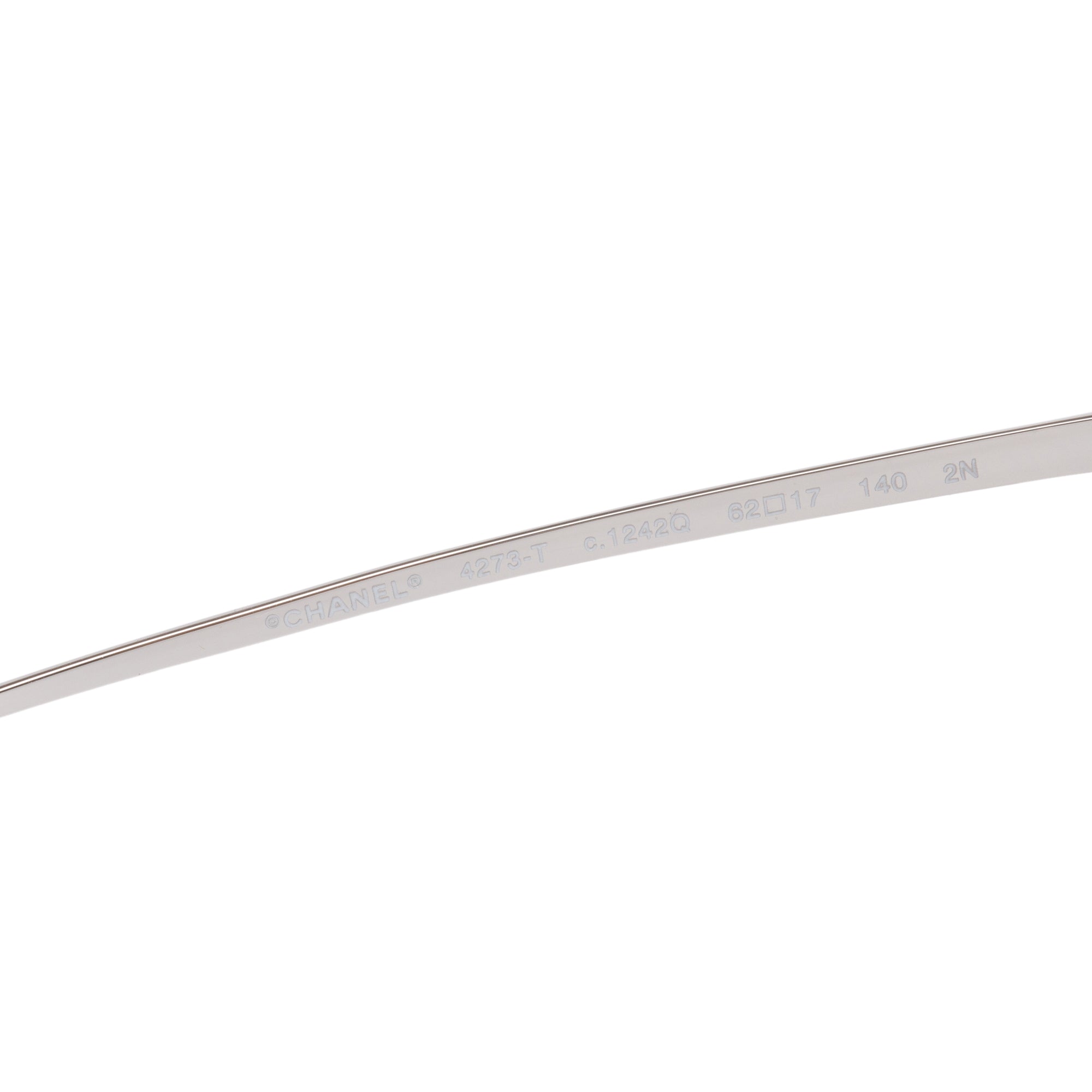 Chanel 4273-T Titanium Rimless Interlocking CC Cat-Eye Sunglasses w/ Case