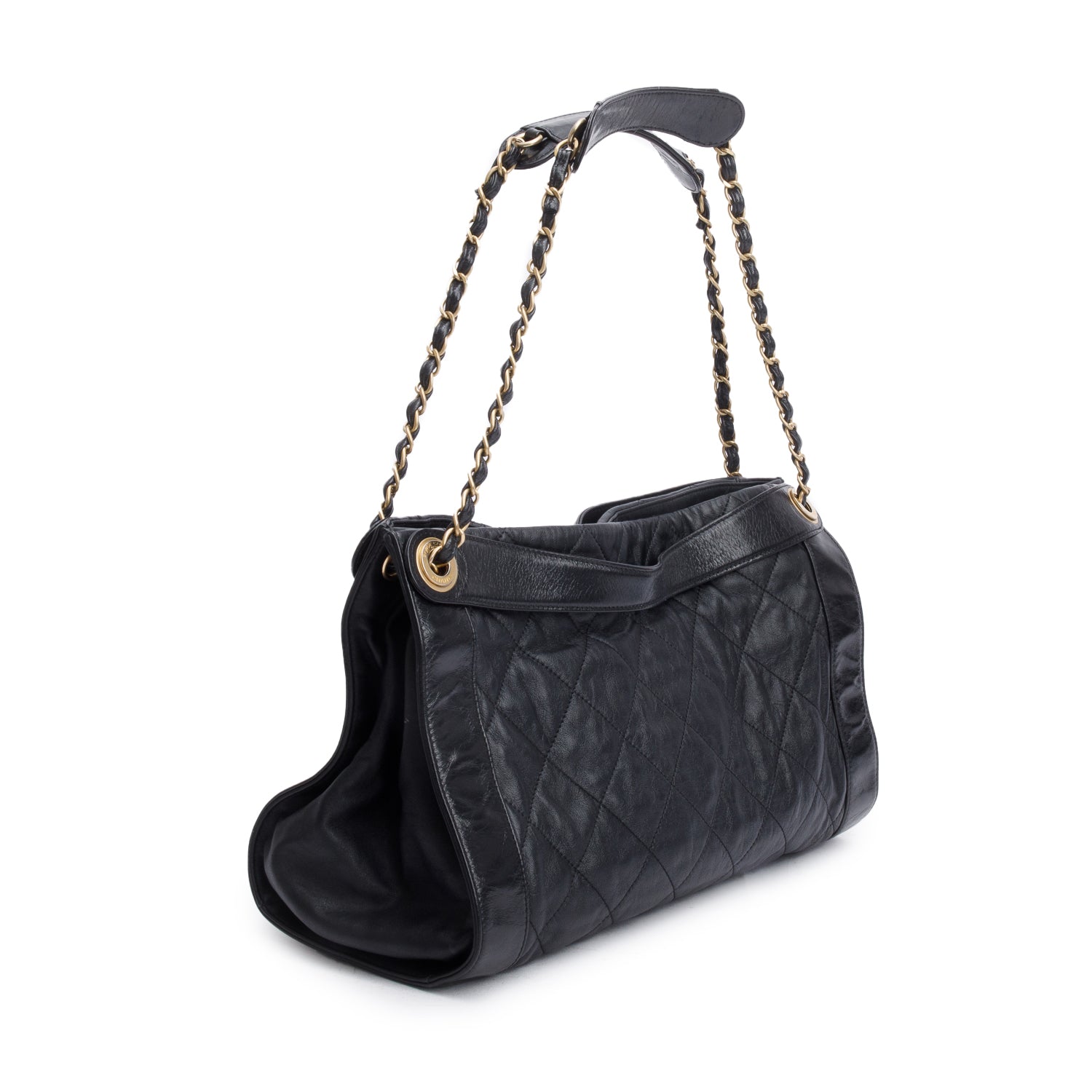 Chanel Black Quilted Calfskin Leather Small In The Mix Tote