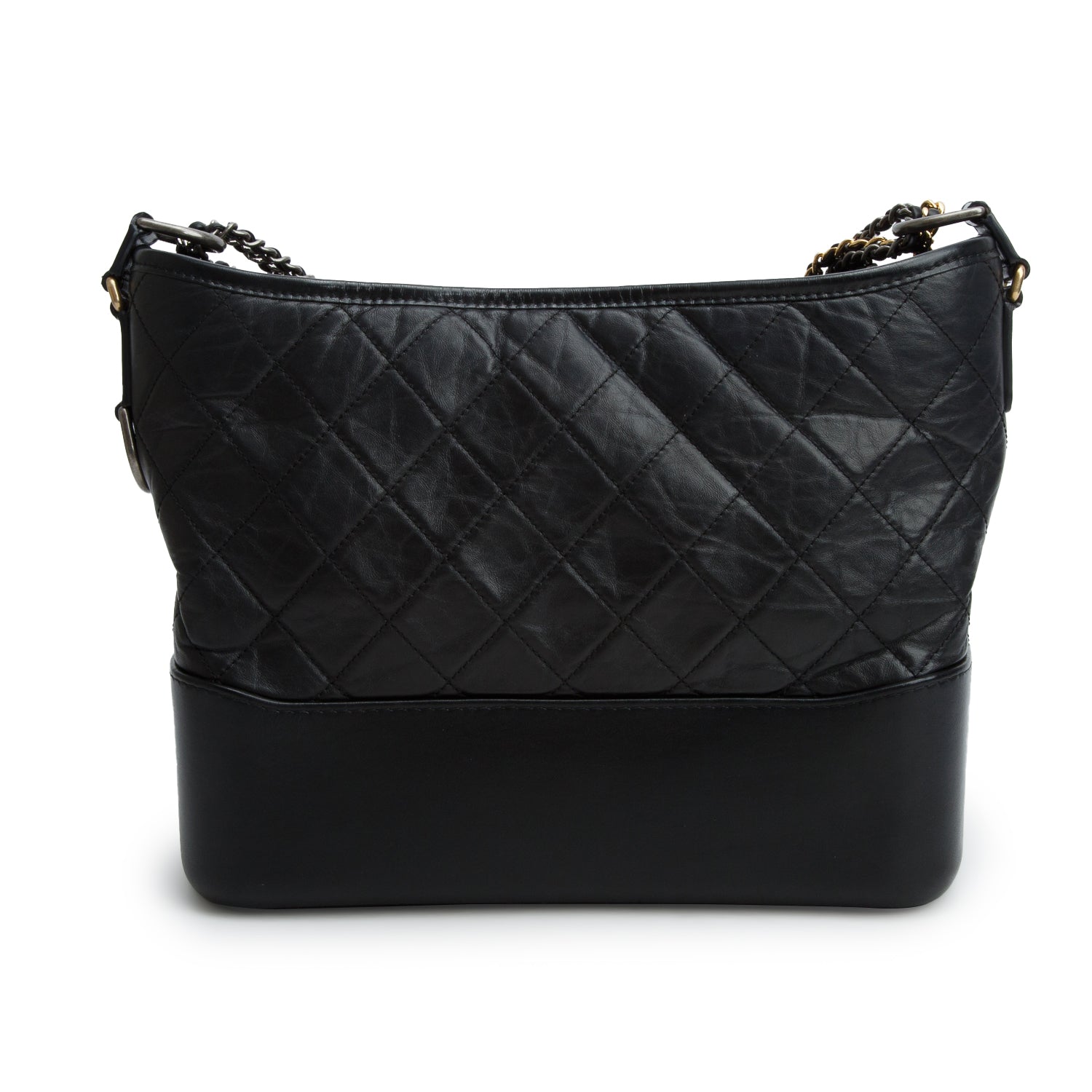 Chanel Black Aged Calfskin Leather Medium Gabrielle Hobo w/ Authenticity Card