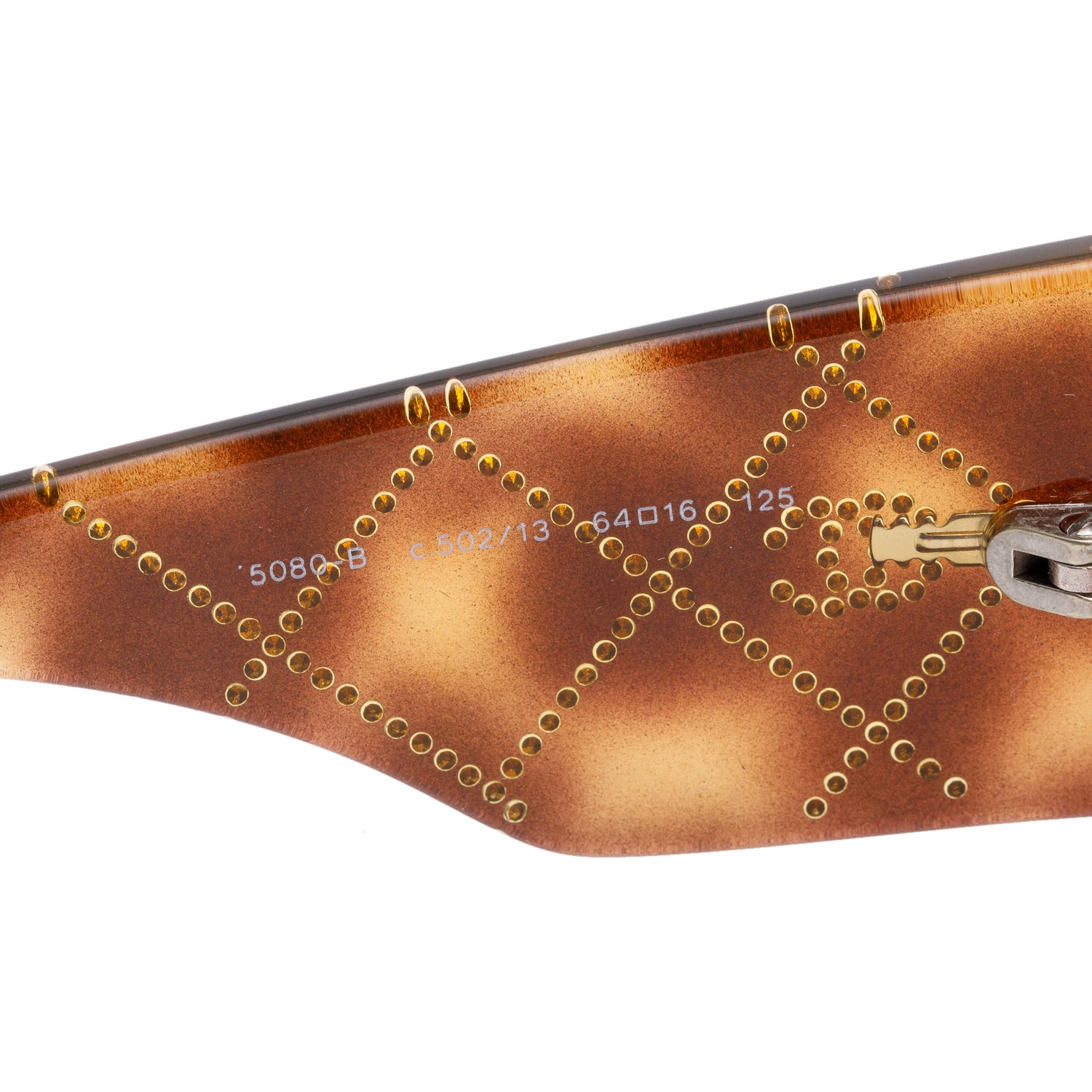 Chanel 5080-B Brown Havana Acetate Quilted Crystal CC Rectangle Sunglasses w/ Box & Case