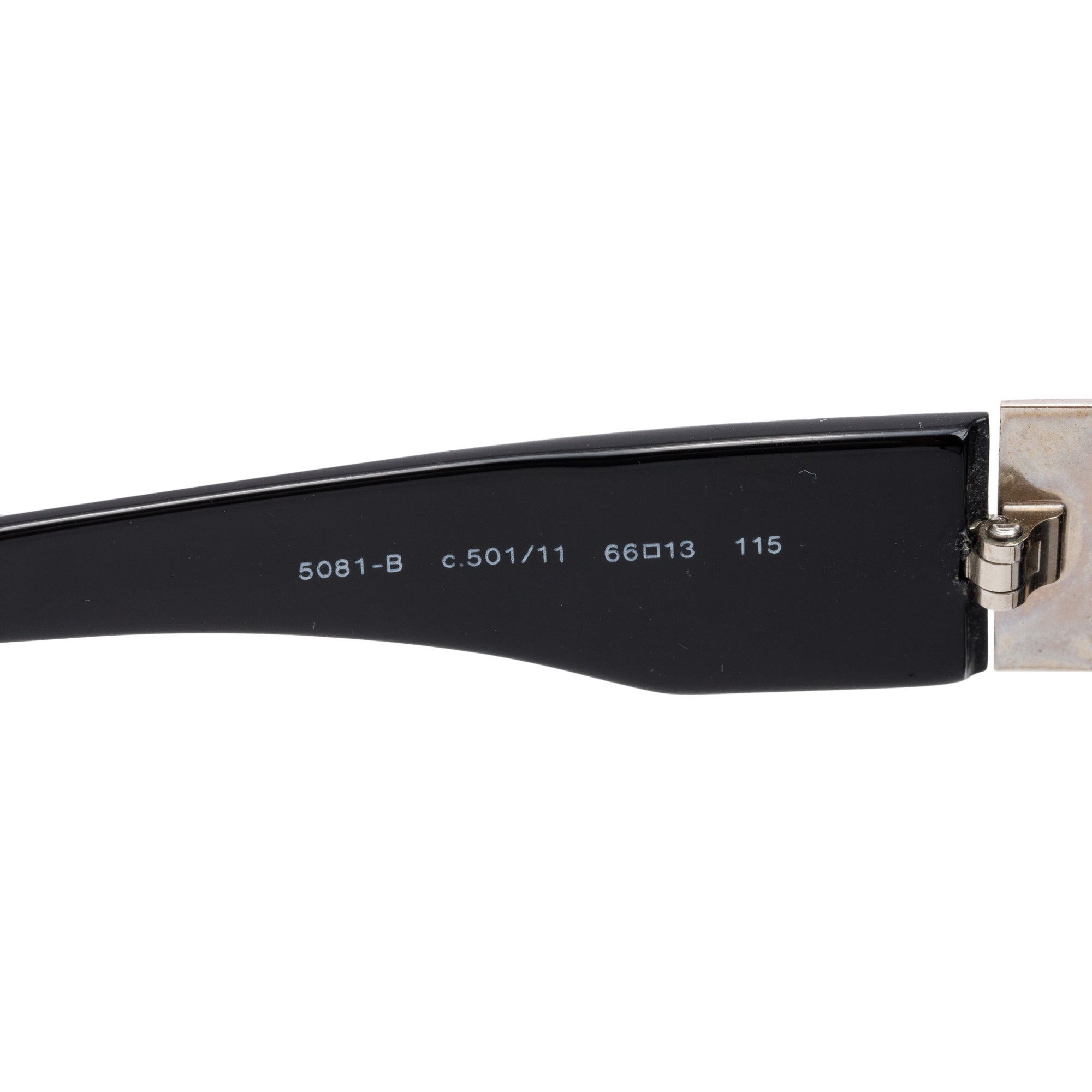 Chanel 5081-B Black Acetate Strass CC Logo Shield Sunglasses w/ Case