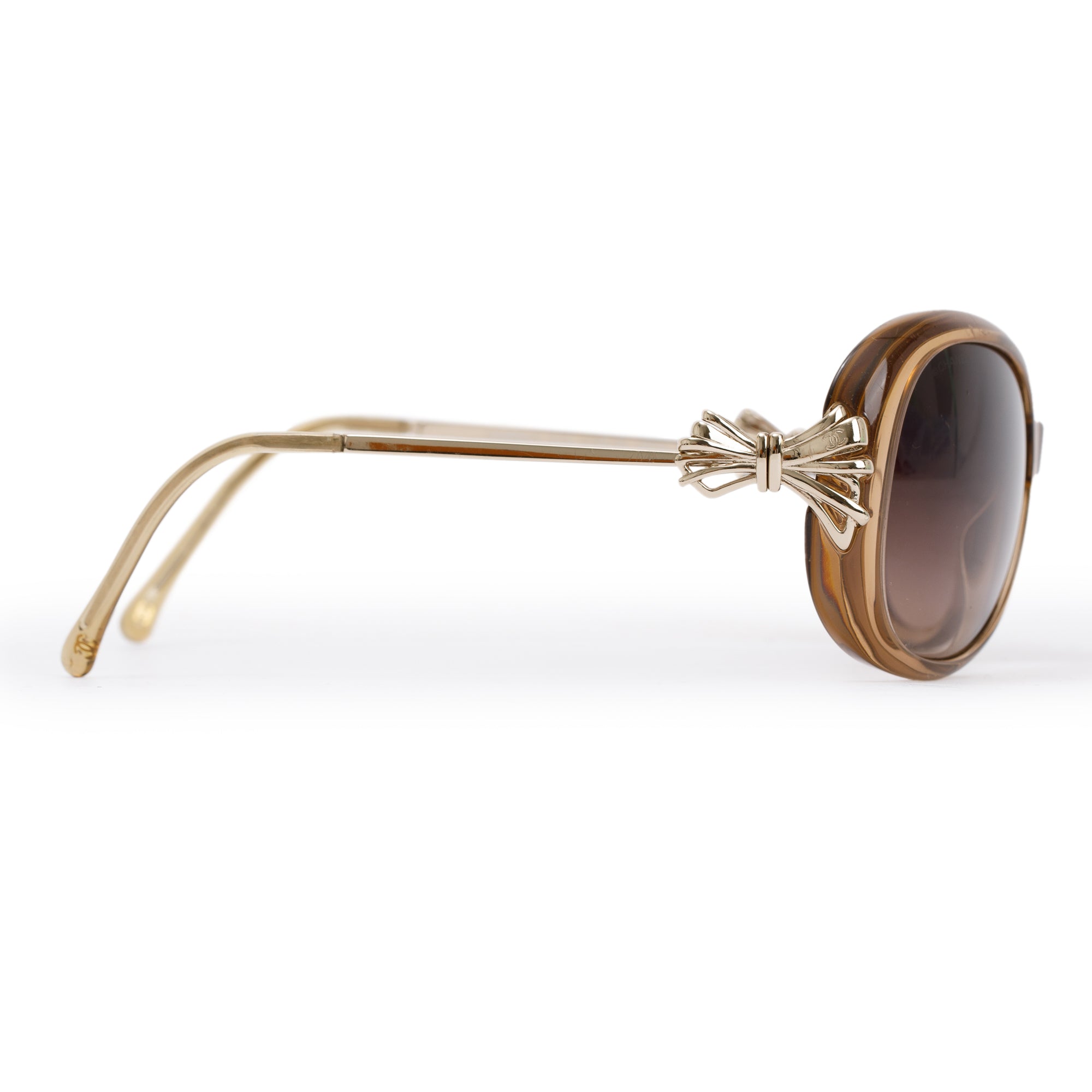 Chanel 5178 Brown Acetate Bow Round Sunglasses