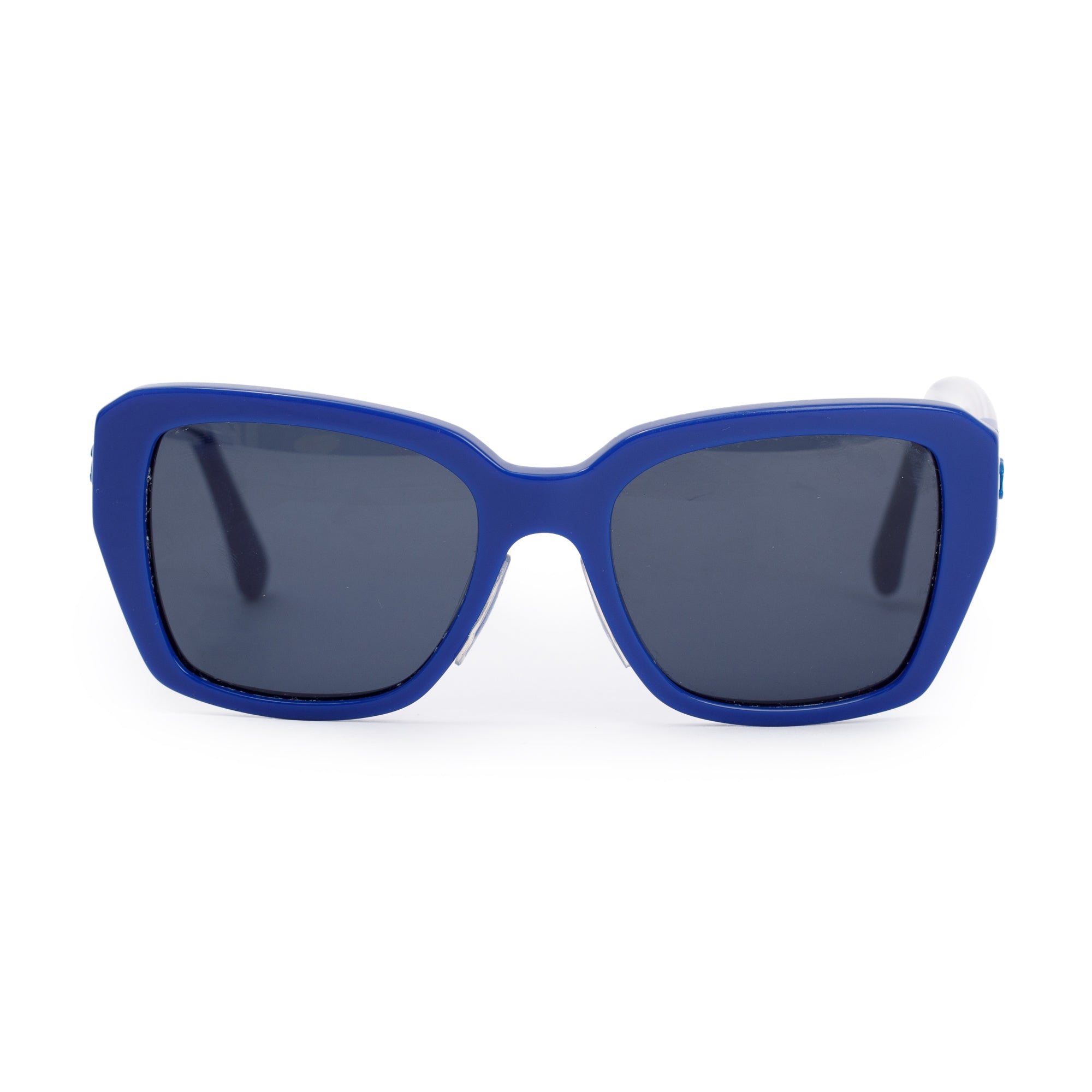 Chanel 5263 Blue & Clear Acetate CC Logo Square Sunglasses