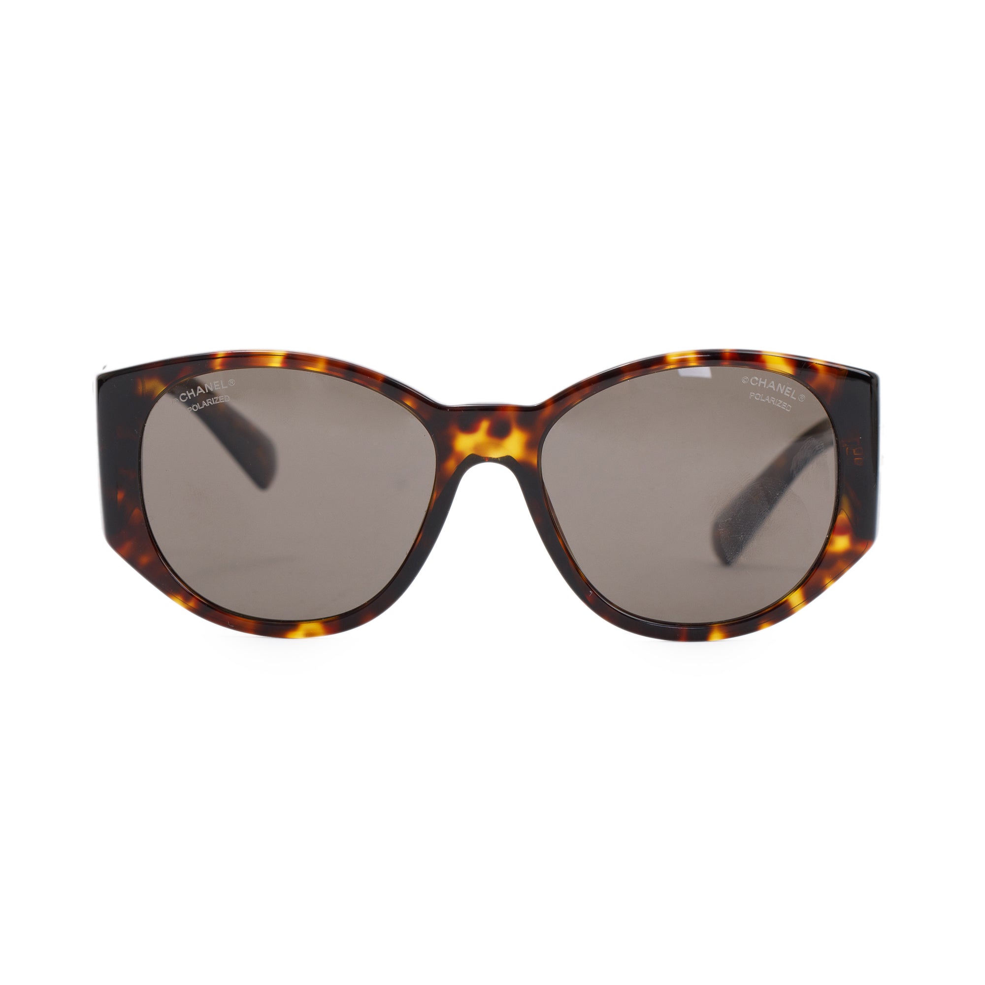 Chanel 5411 CC Logo Chevron Sunglasses w/ Box & Case