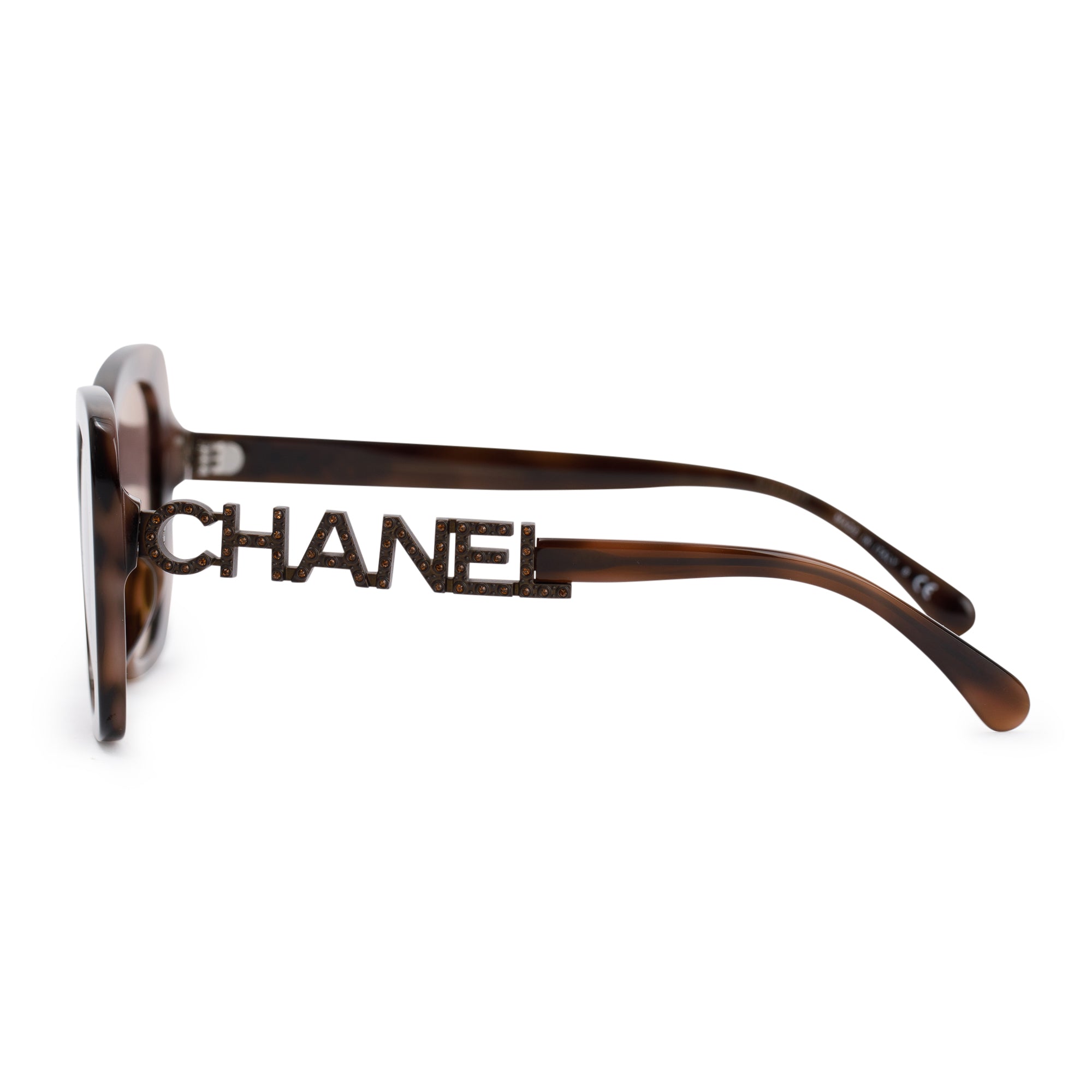 CHANEL Acetate Strass Square Sunglasses 5422-B Black 1329935 | FASHIONPHILE