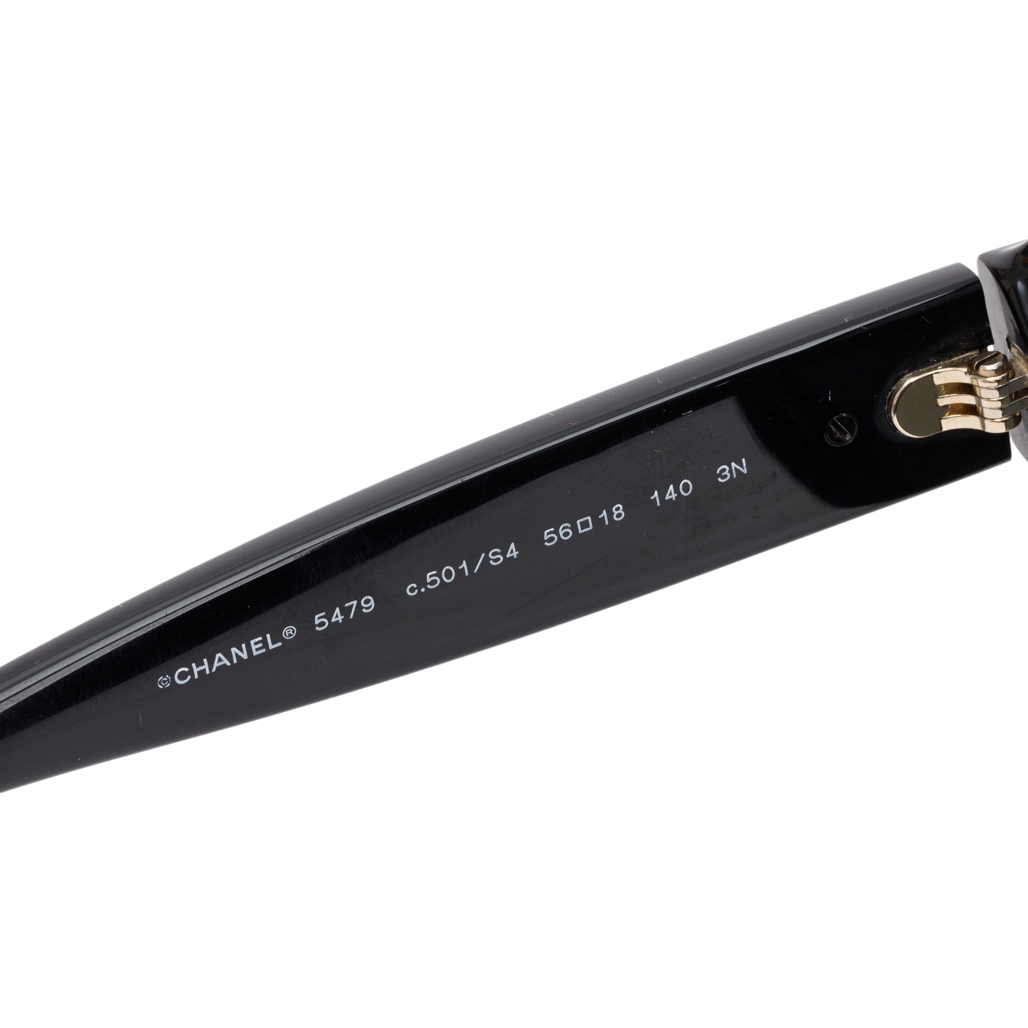 Chanel 5479 Black Acetate Heart CC Charm Square Sunglasses w/ Case