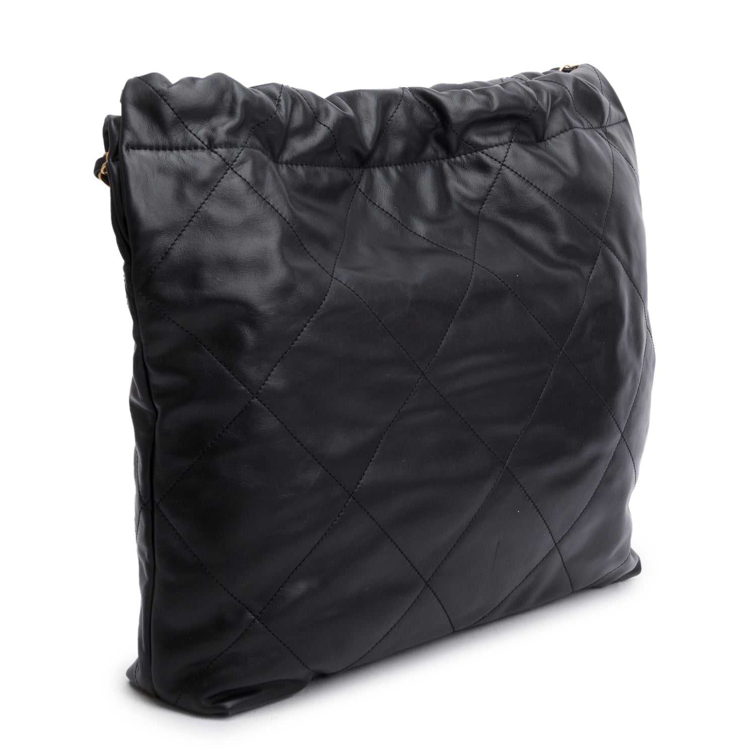 Chanel Black Calfskin Quilted Small 22 Hobo w/ Pouch