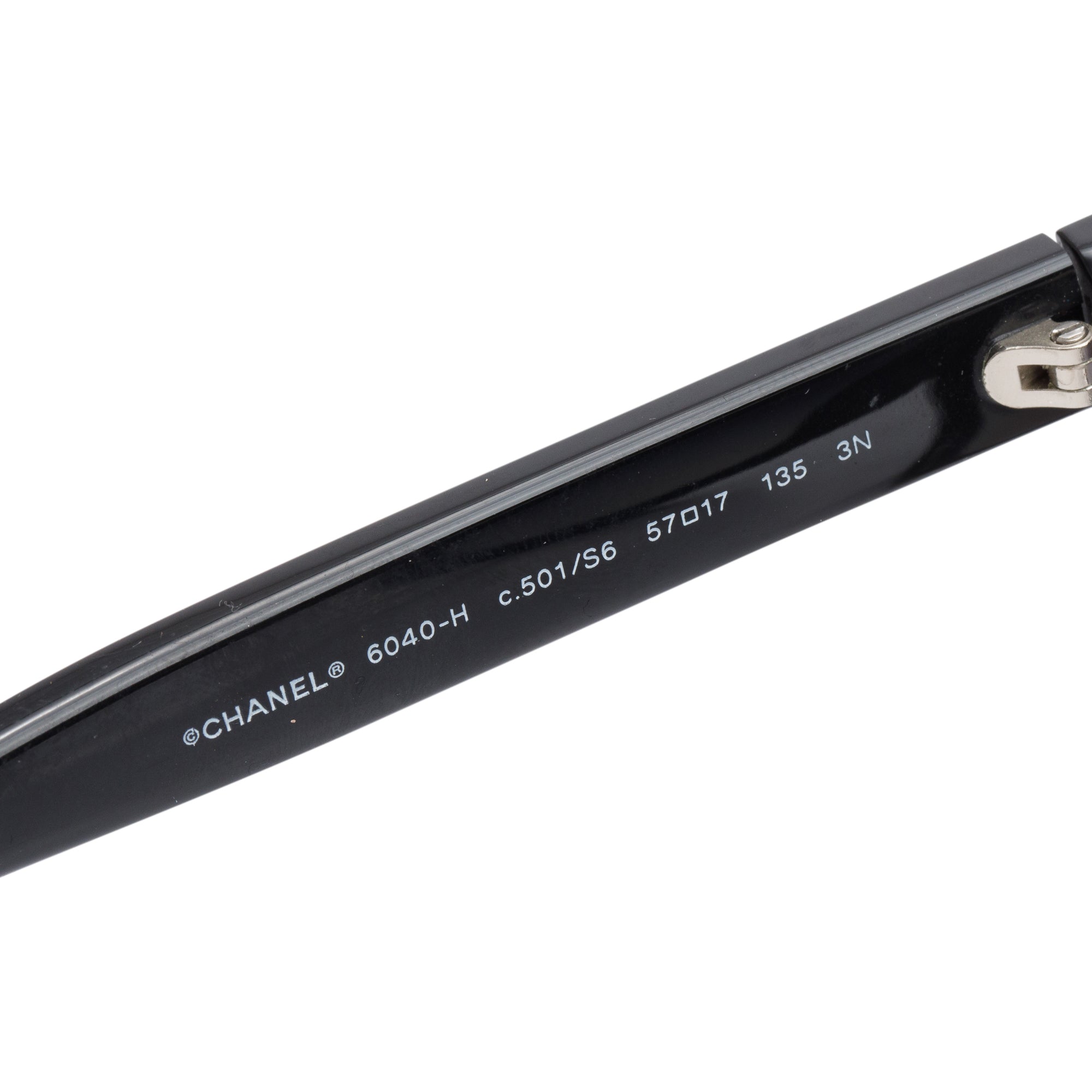 Chanel 6040 Black Acetate Freshwater Pearl Butterfly Sunglasses w/ Case