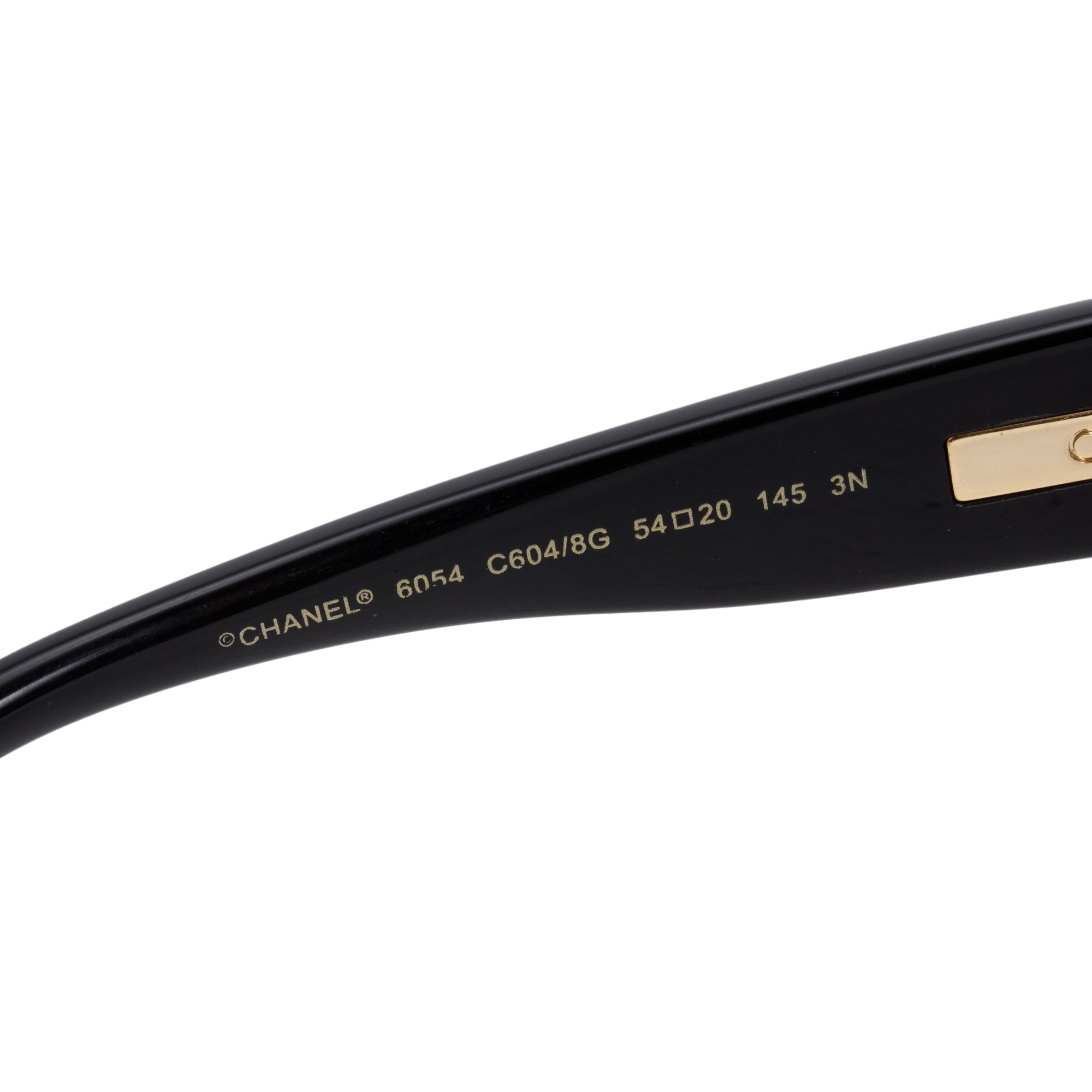 Chanel 6054 Black Acetate Interlocking CC Logo Cat-Eye Sunglasses w/ Case