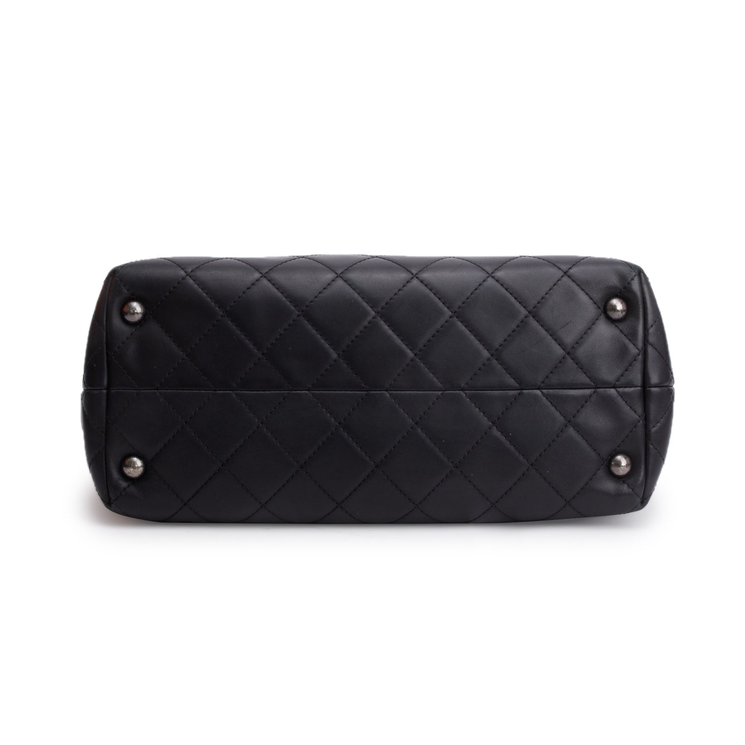 Chanel Black Calfskin Quilted Shopping in Chains Tote
