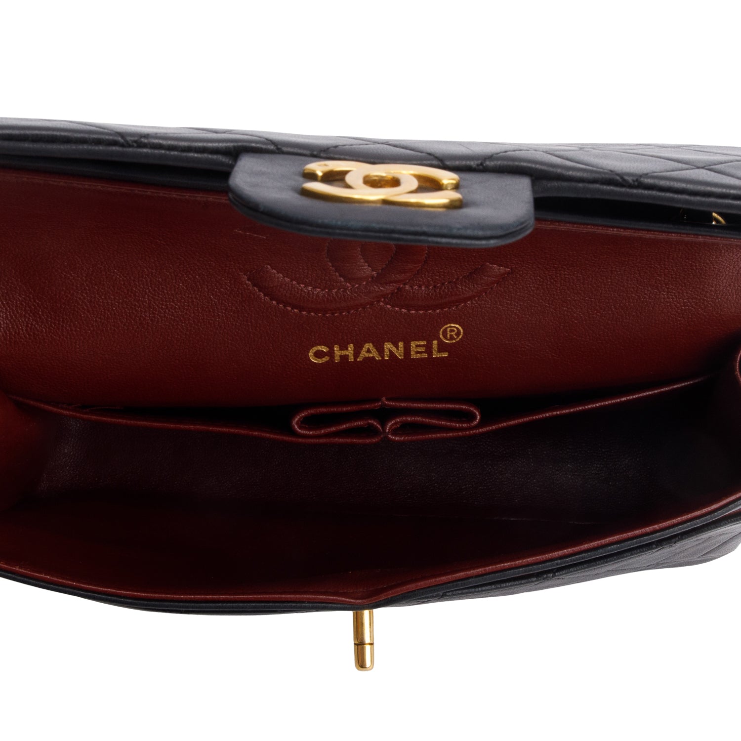 Chanel Vintage Black Lambskin Classic Small Double Flap Bag