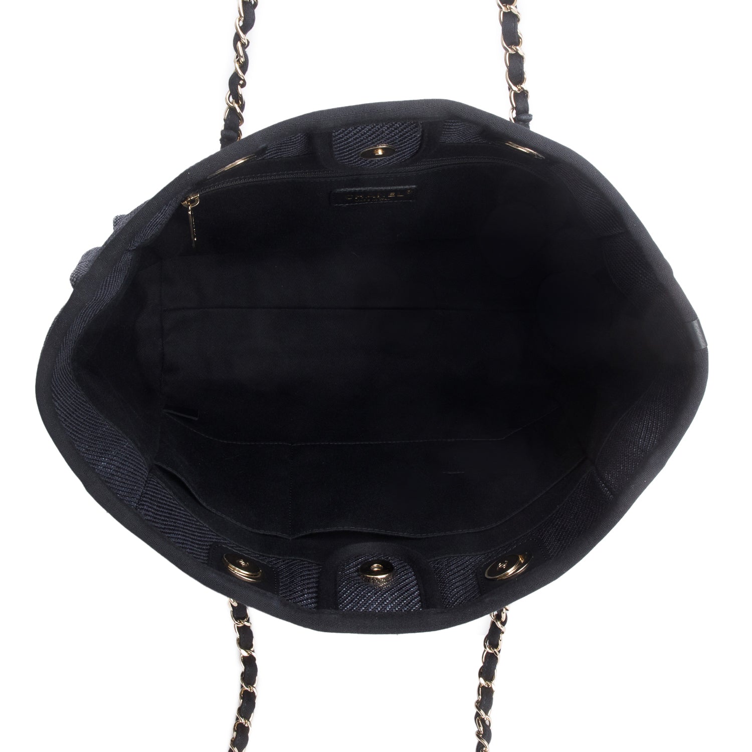 Chanel Navy Mixed Fibers Small Deauville Tote w/ Authenticity Card