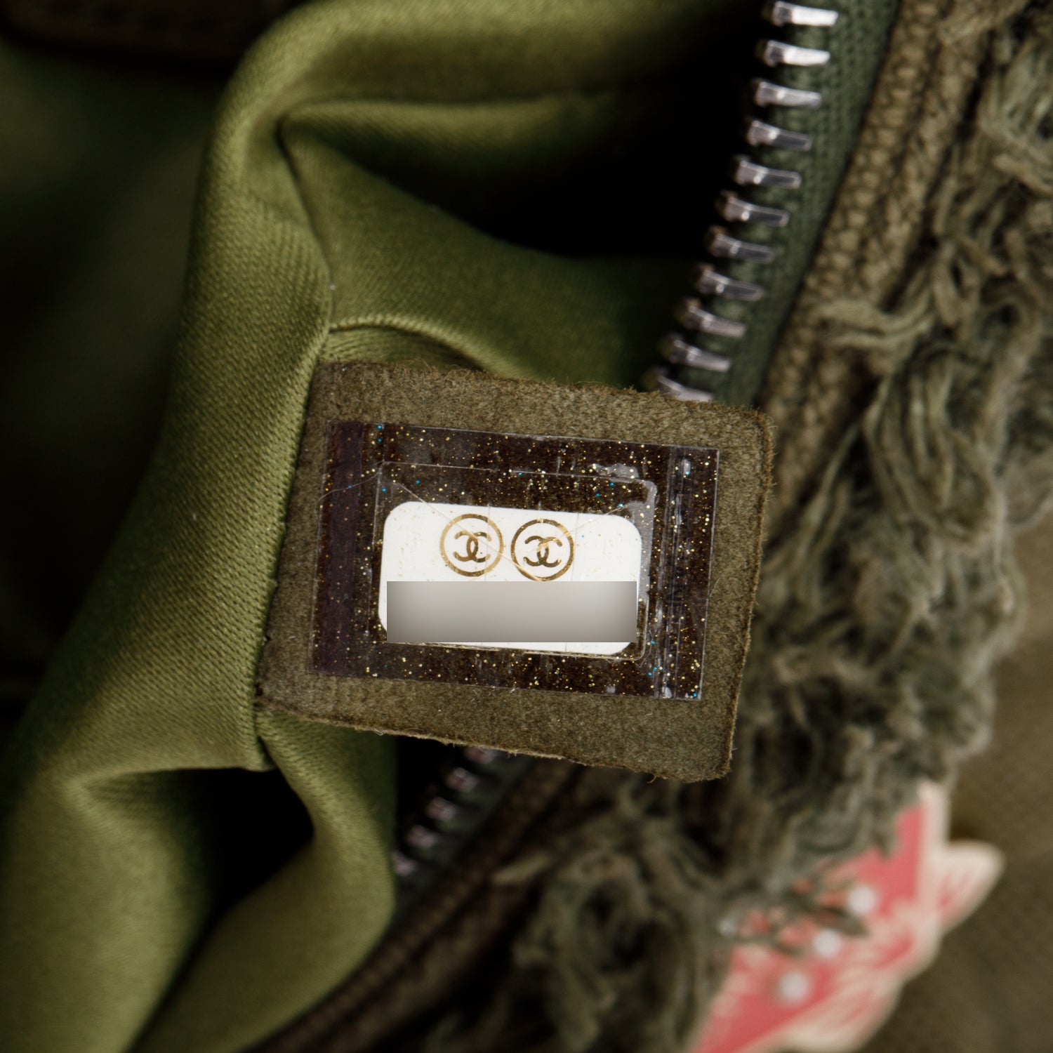 Chanel Khaki Canvas & Lambskin Leather Quilted Cocco Cuba Charms Waist Bag