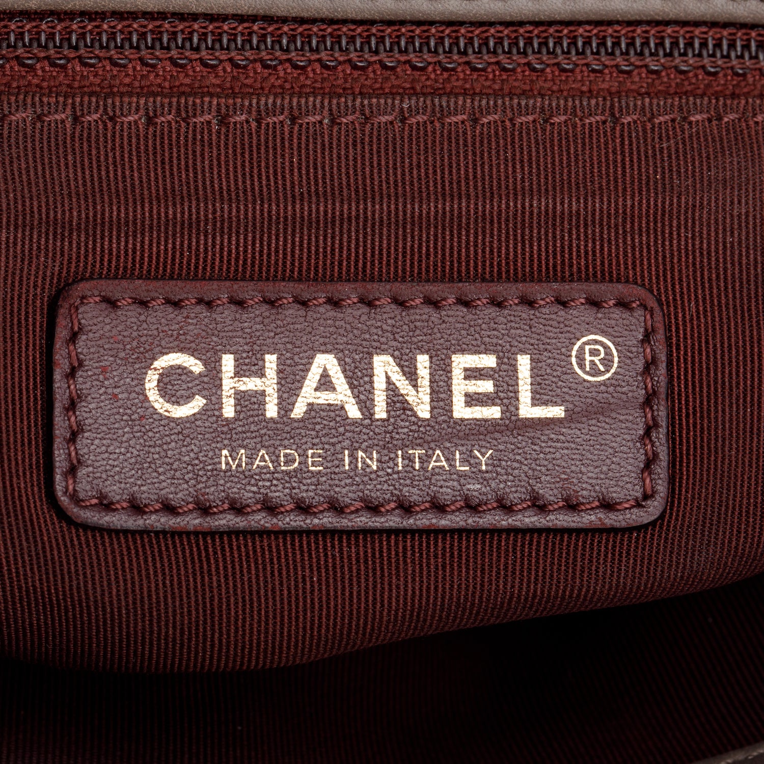Chanel Grey Calfskin Quilted Large Gold Bar Top Handle Tote