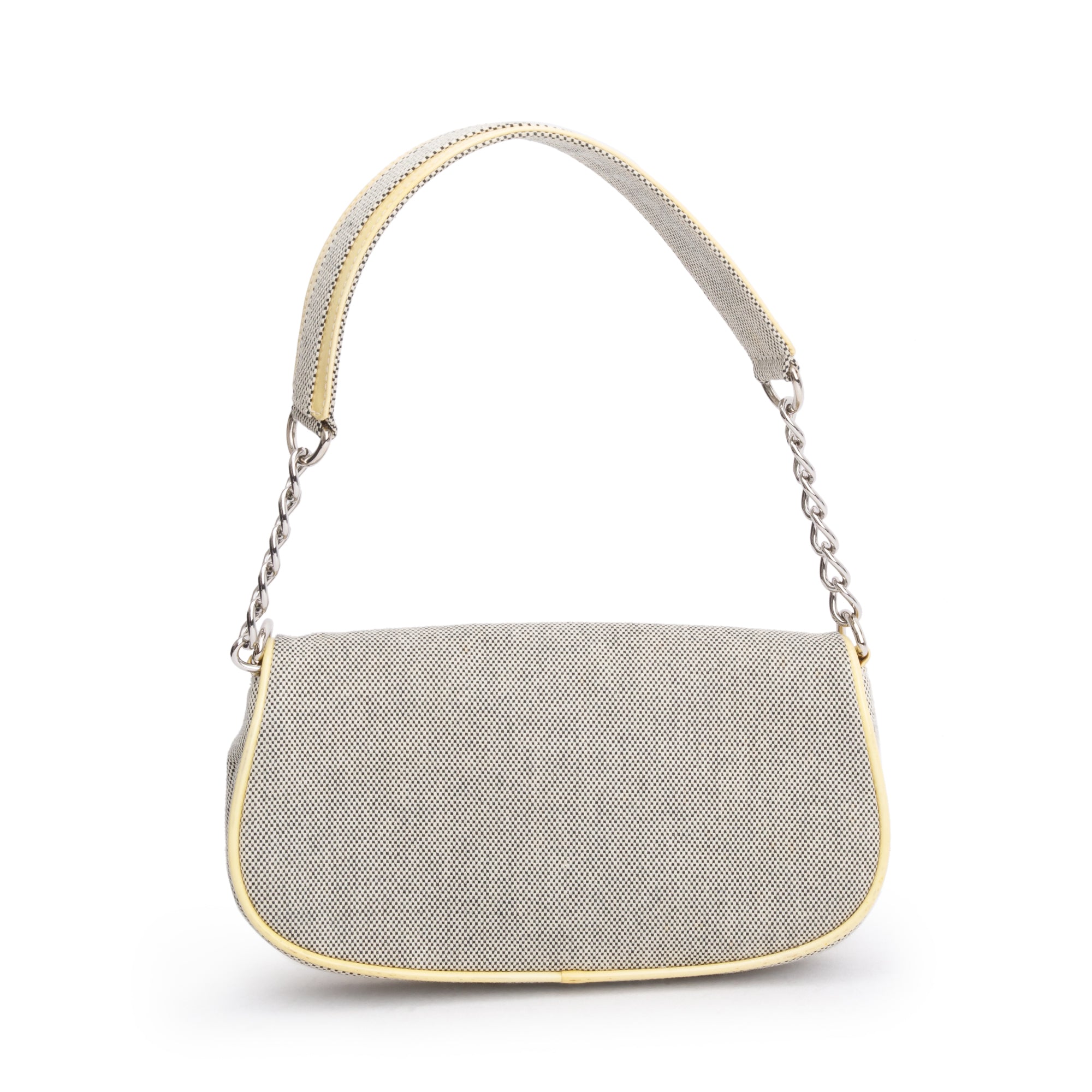 Chanel Beige Canvas Camellia No.5 Mini Flap Bag