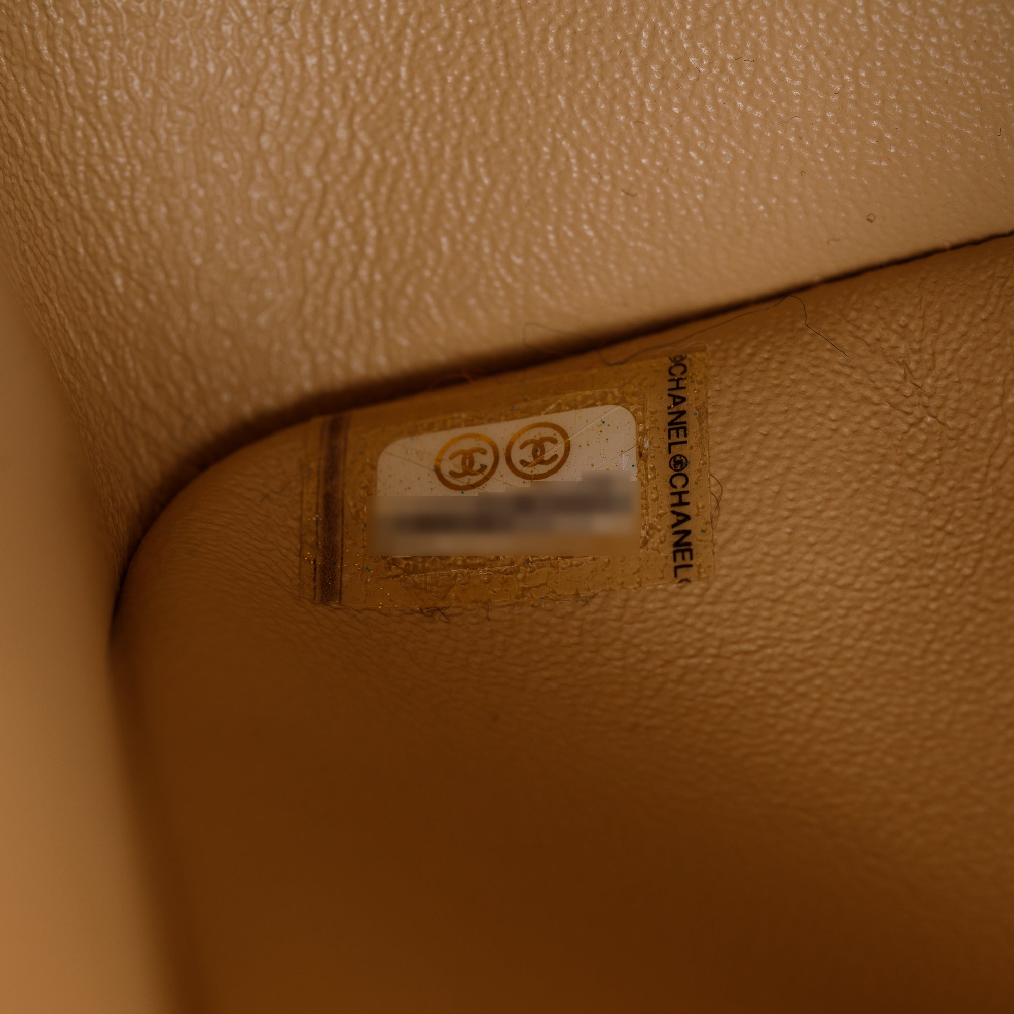 Chanel Beige Caviar Classic Jumbo Double Flap Bag w/ Authenticity Card