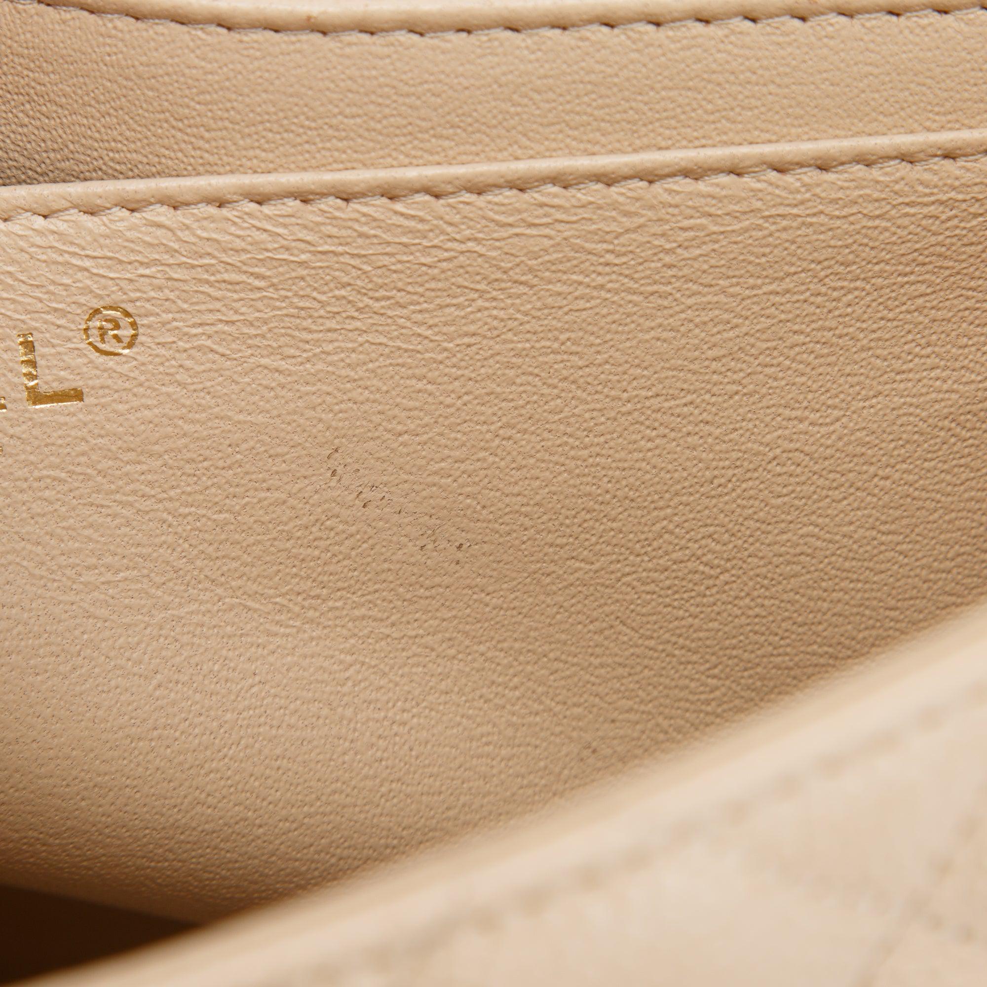 Chanel Beige Caviar Classic Jumbo Single Flap Bag w/ Authenticity Card