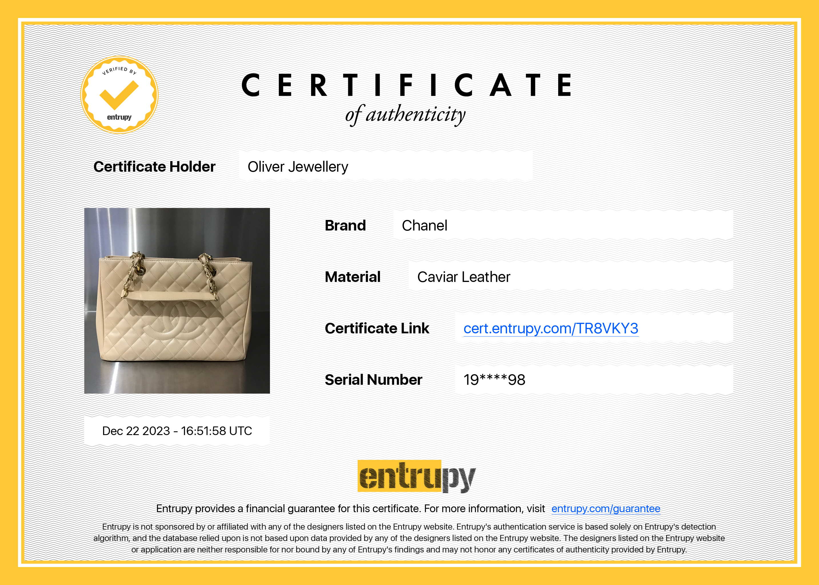 Chanel Beige Caviar Leather Grand Shopping Tote (GST)