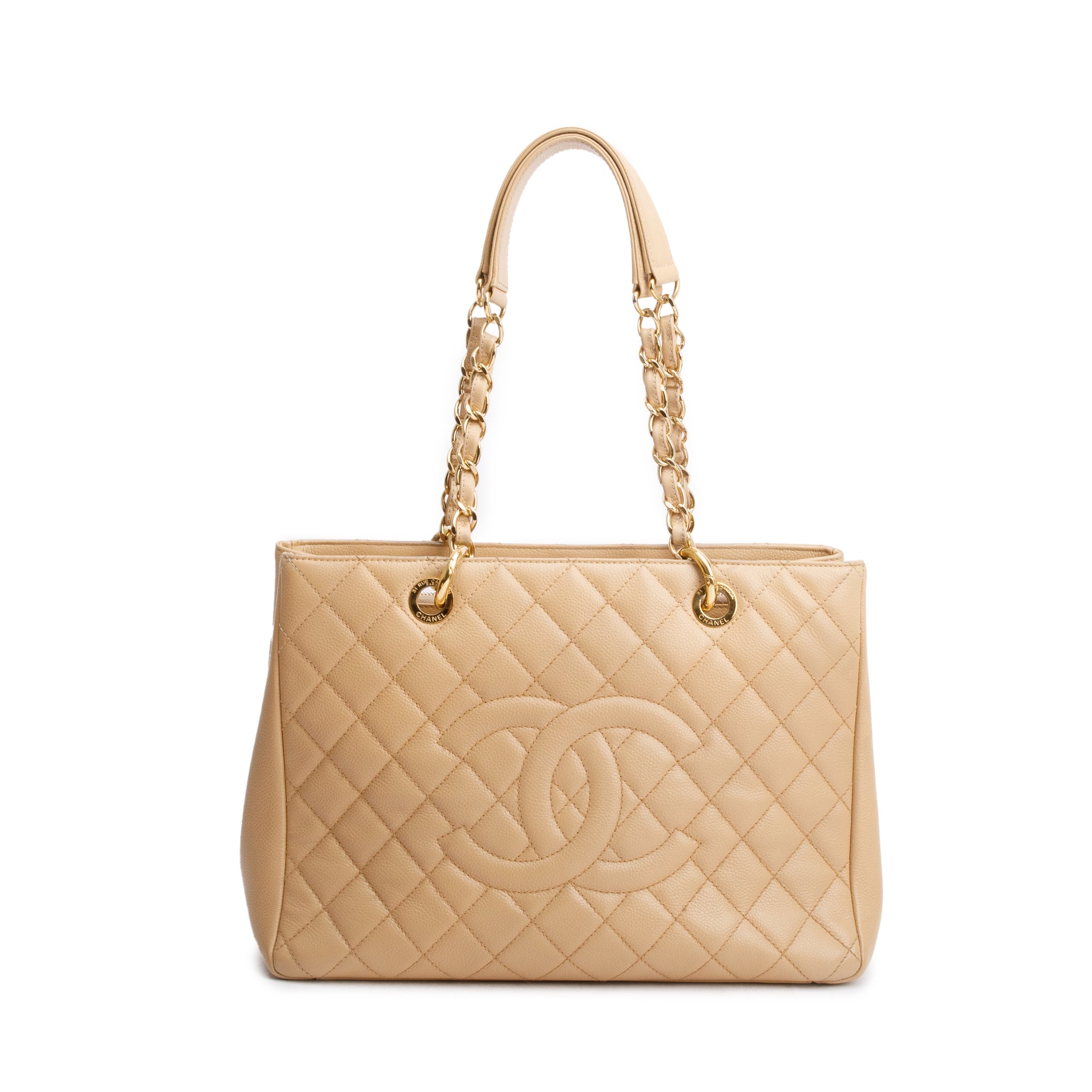 Chanel Beige Caviar Leather Grand Shopping Tote (GST)