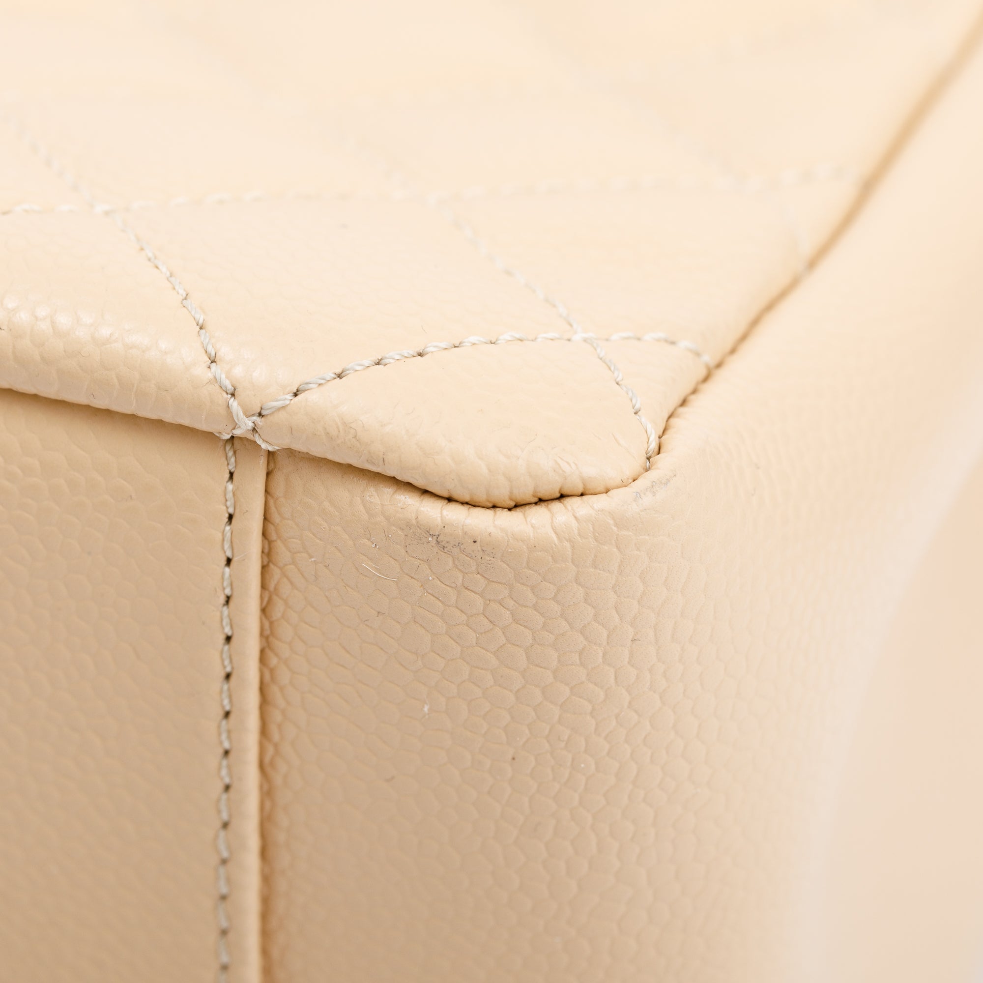 Chanel Beige Caviar Leather Grand Shopping Tote (GST) w/ Authentcity Card