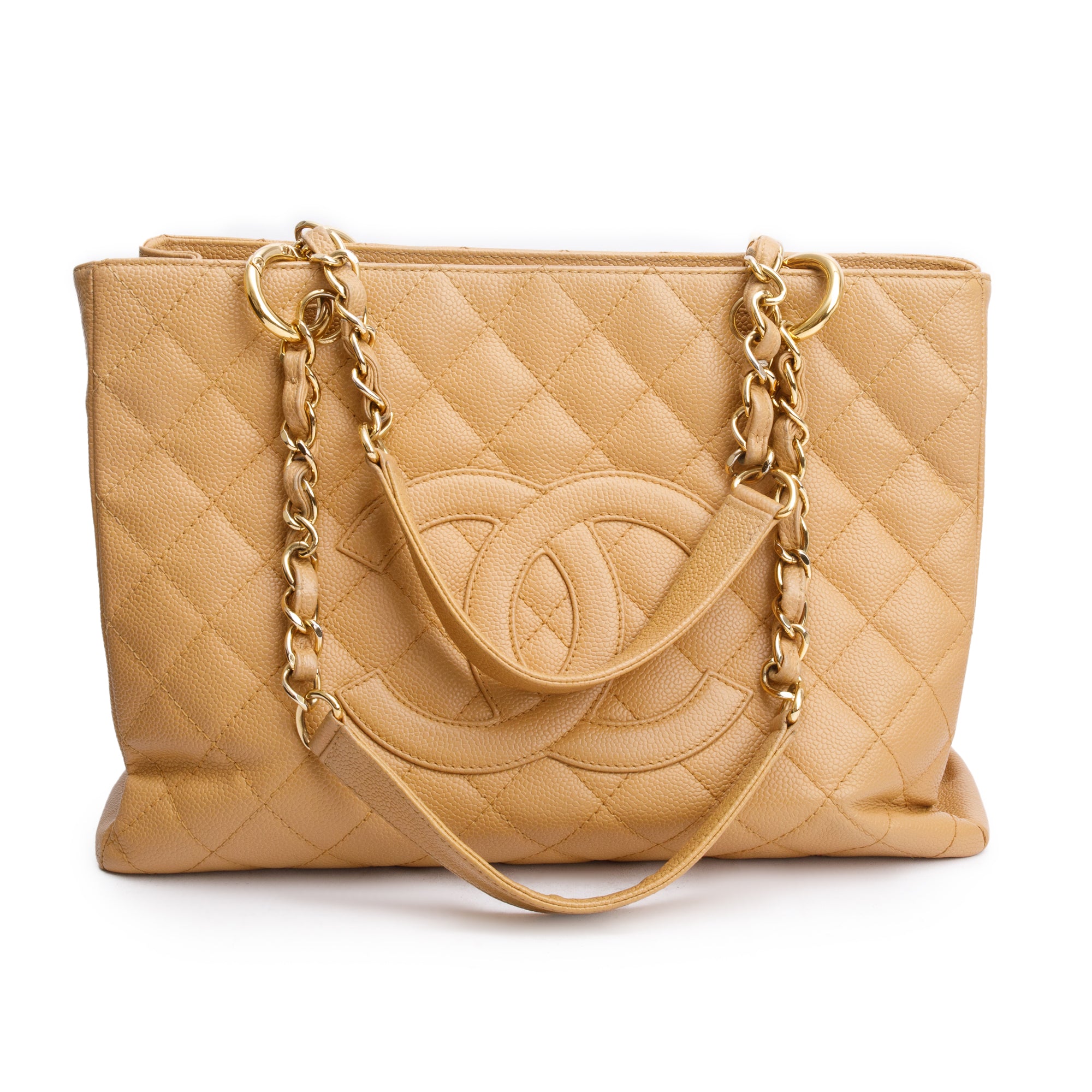 Chanel Beige Caviar Leather Grand Shopping Tote (GST)
