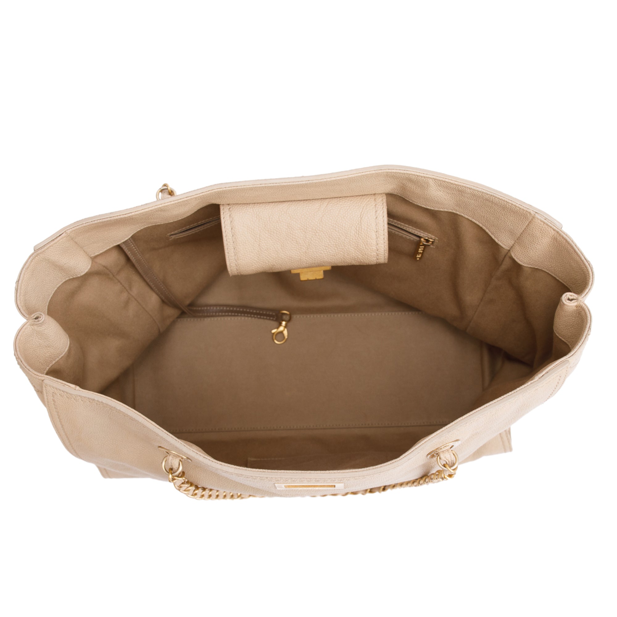 Chanel Beige Caviar Leather Large Reissue Tote w/ Authenticity Card