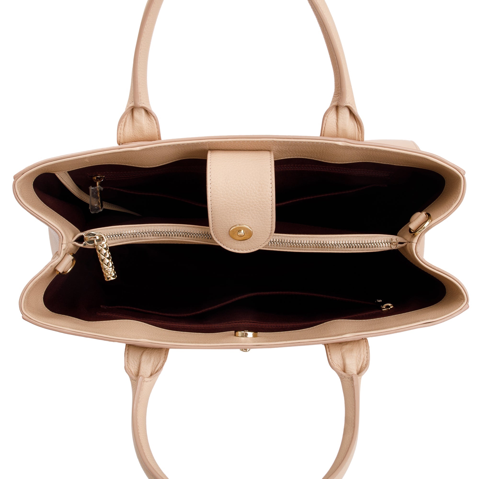 Chanel Beige Caviar Leather Medium Neo Excecutive Tote w/ Strap & Authenticity Card