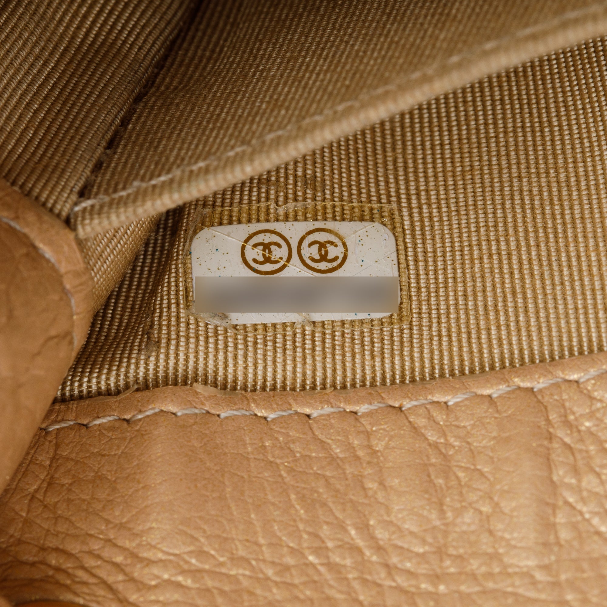 Chanel Beige Iridescent Quilted Calfskin Leather CC Crossbody Phone Holder