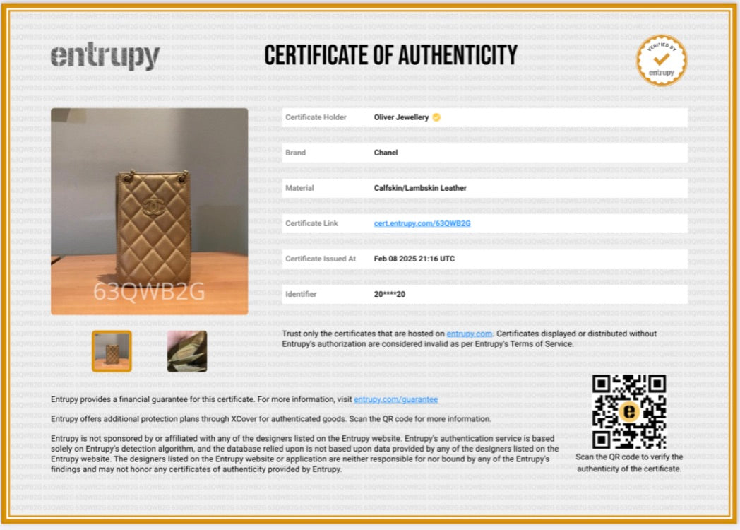 Chanel Beige Iridescent Quilted Calfskin Leather CC Crossbody Phone Holder