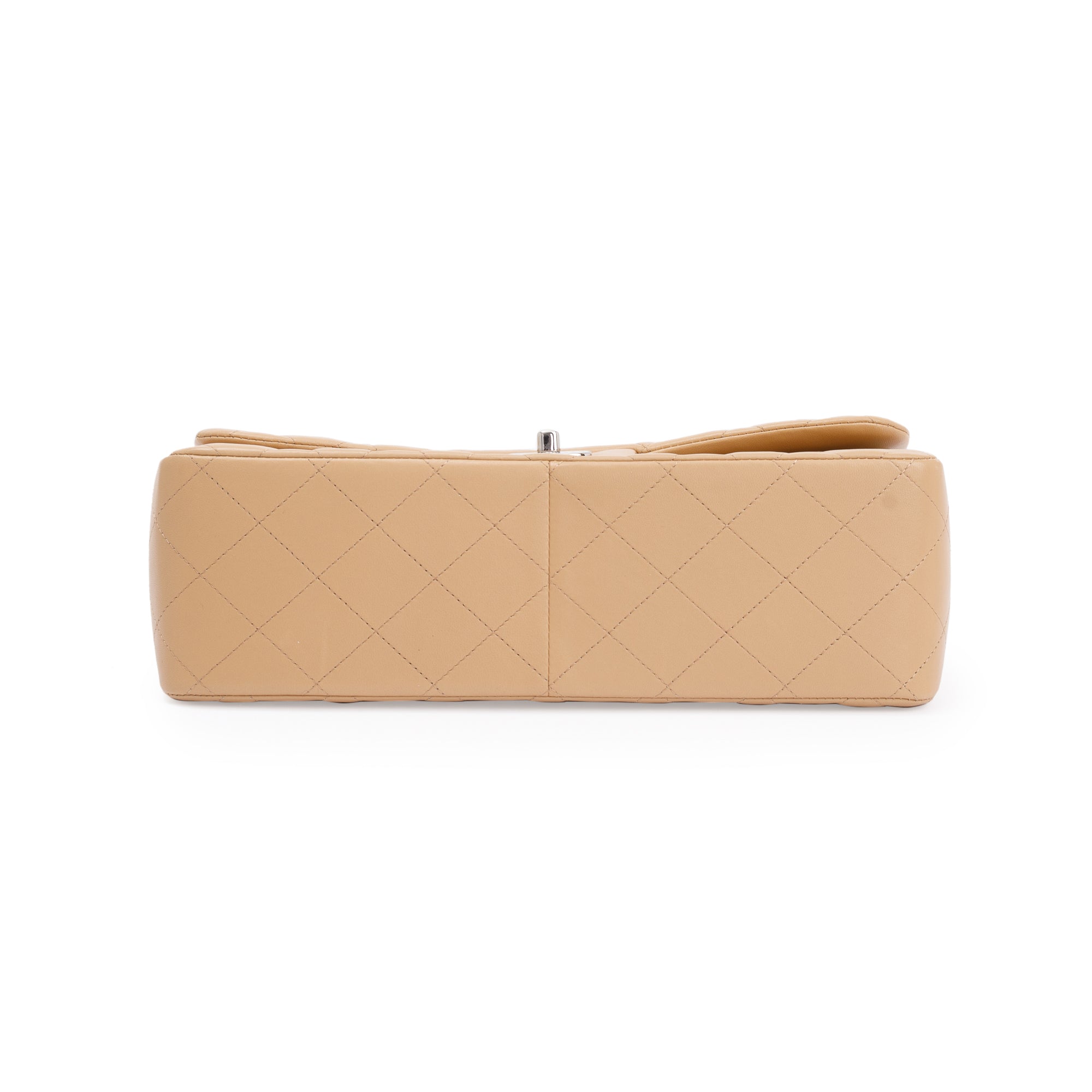 Chanel Beige Lambskin Classic Jumbo Double Flap Bag