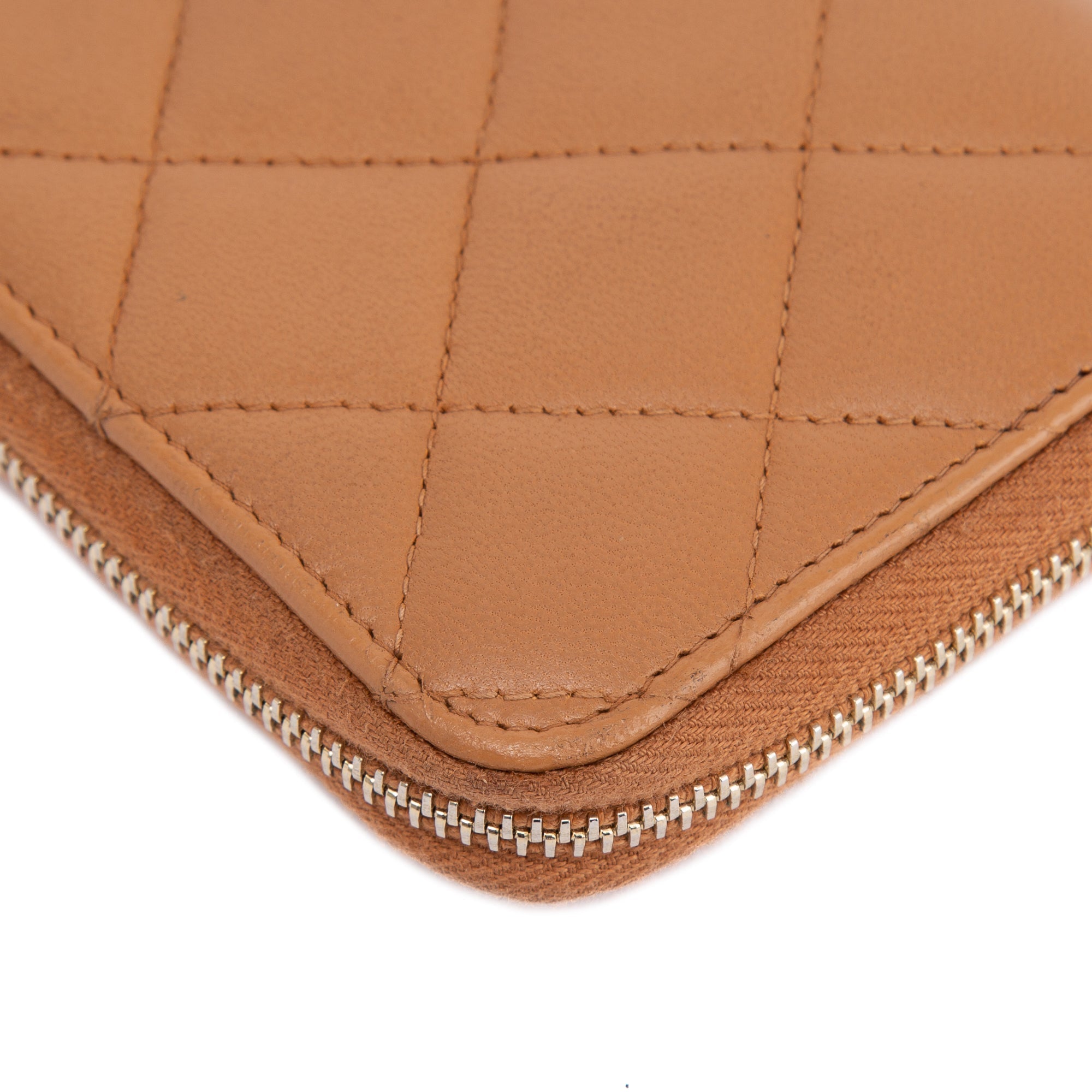 Chanel Beige Lambskin Trendy Zipped Wallet