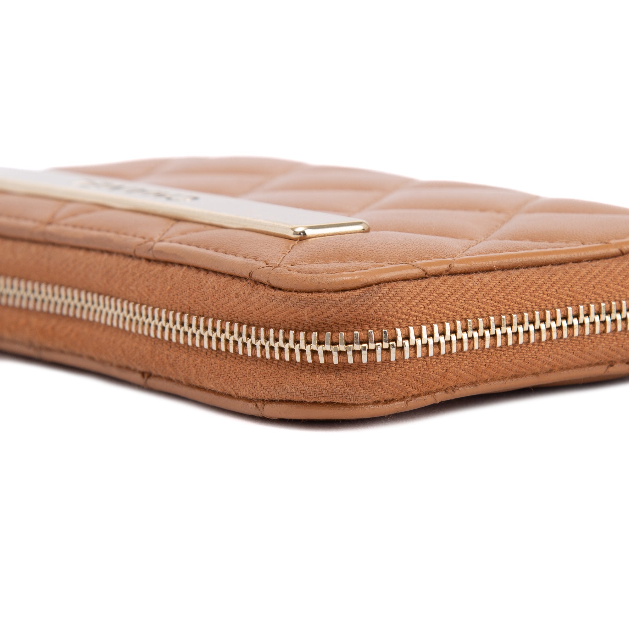 Chanel Beige Lambskin Trendy Zipped Wallet