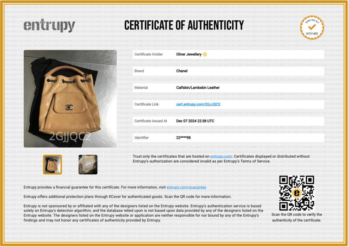 Chanel Beige Quilted Calfskin Leather Medium Urban Luxury Backpack w/ Authenticity Card