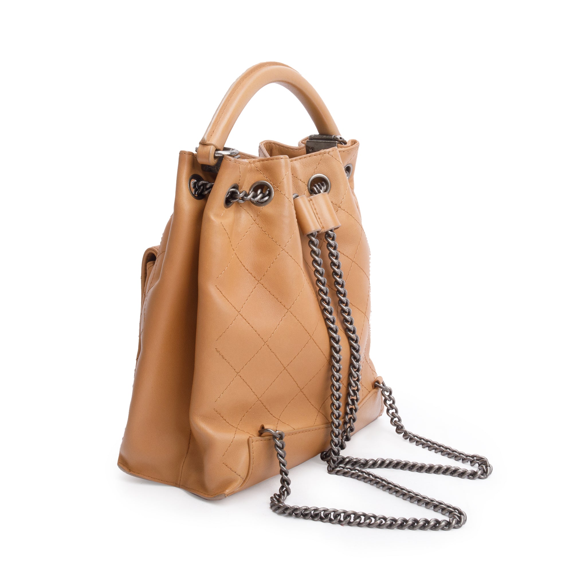 Chanel Beige Quilted Calfskin Leather Medium Urban Luxury Backpack w/ Authenticity Card