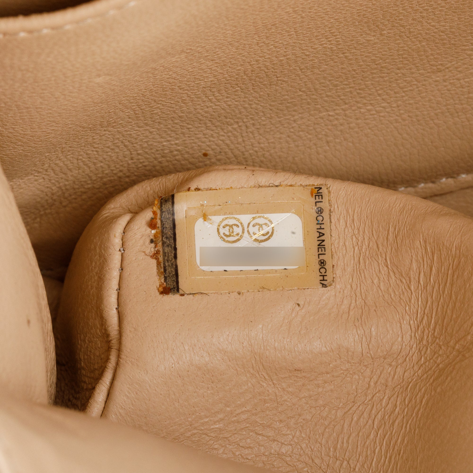 Chanel Beige Quilted Caviar Leather Classic Medium Double Flap Bag