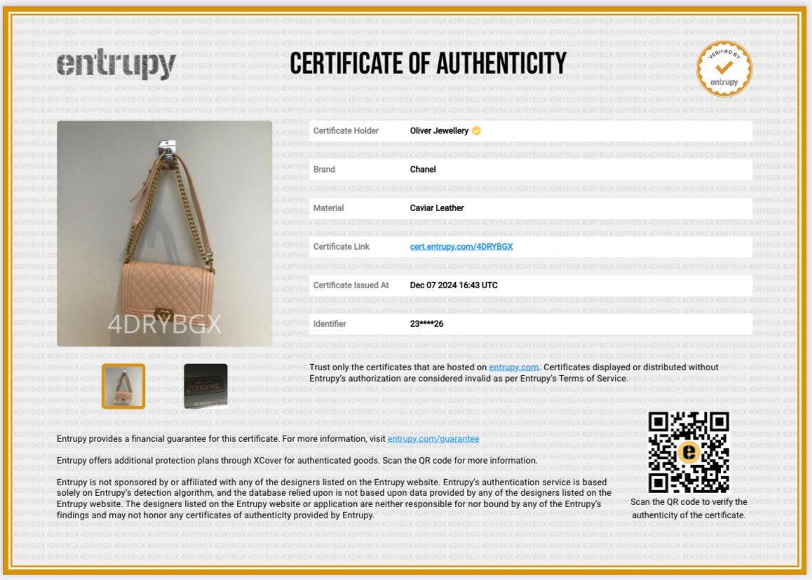 Chanel Beige Quilted Caviar Leather Medium Boy Bag