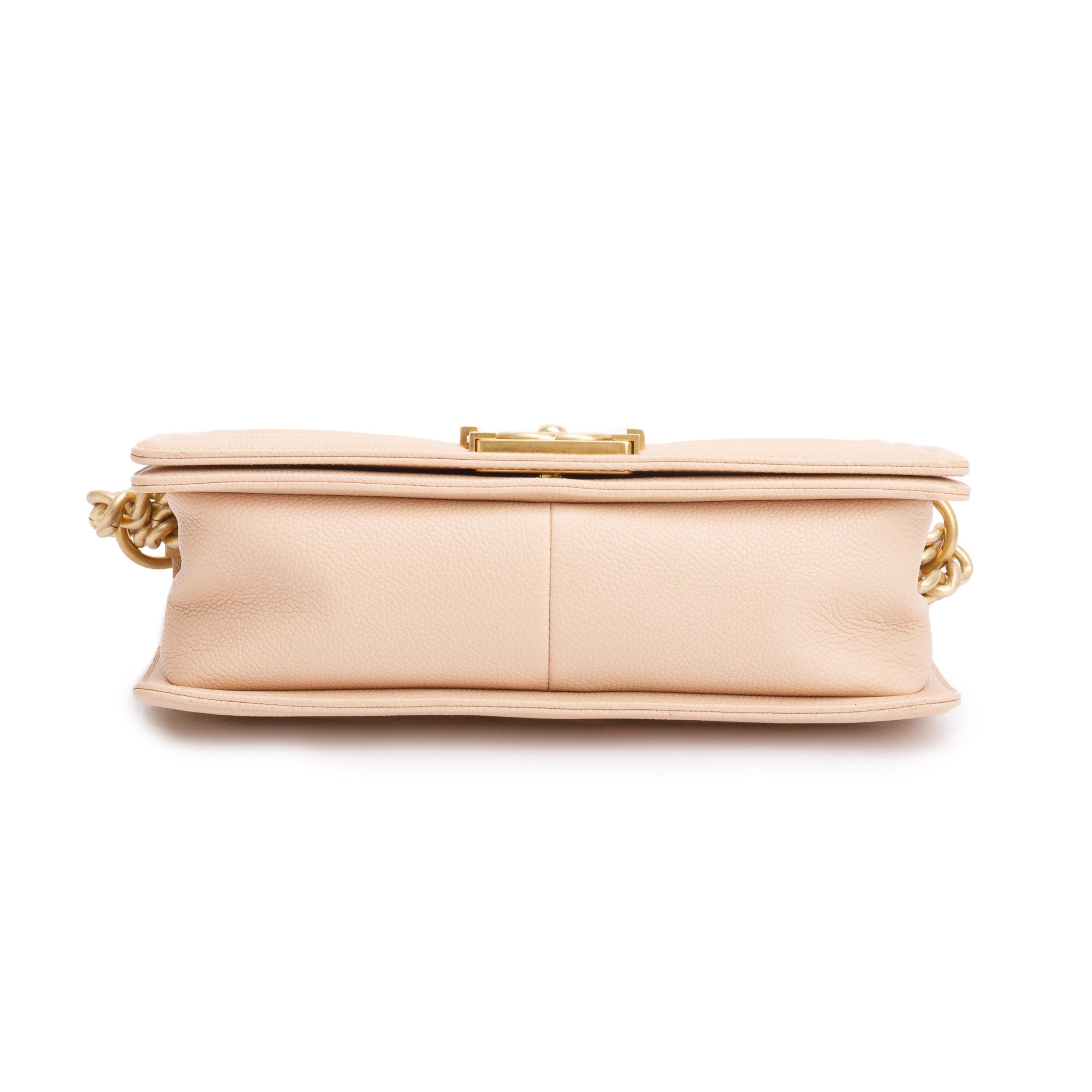 Chanel Beige Quilted Caviar Leather Medium Boy Bag