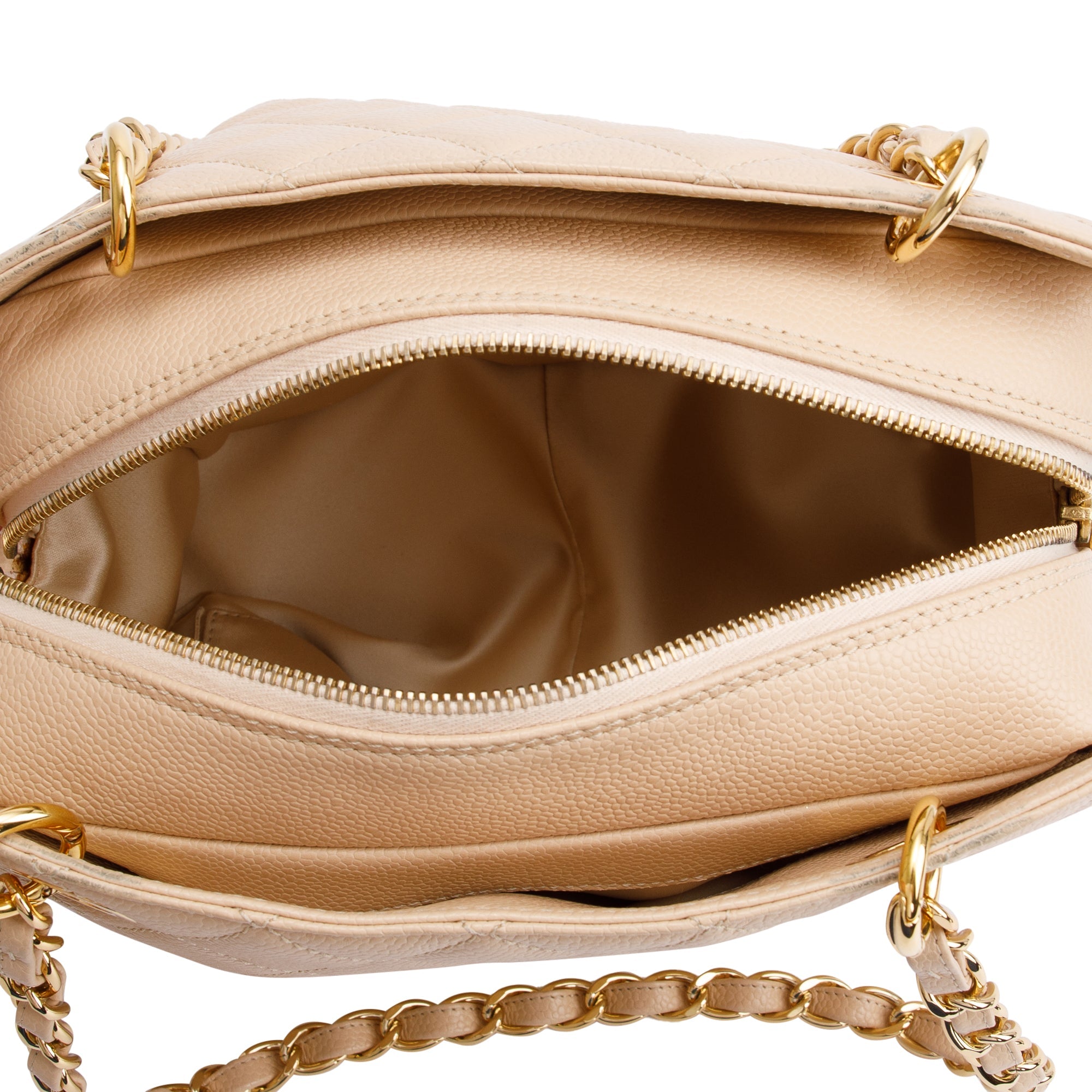 Chanel Beige Quilted Caviar Leather Petit Timeless Tote w/ Box & Authenticity Card