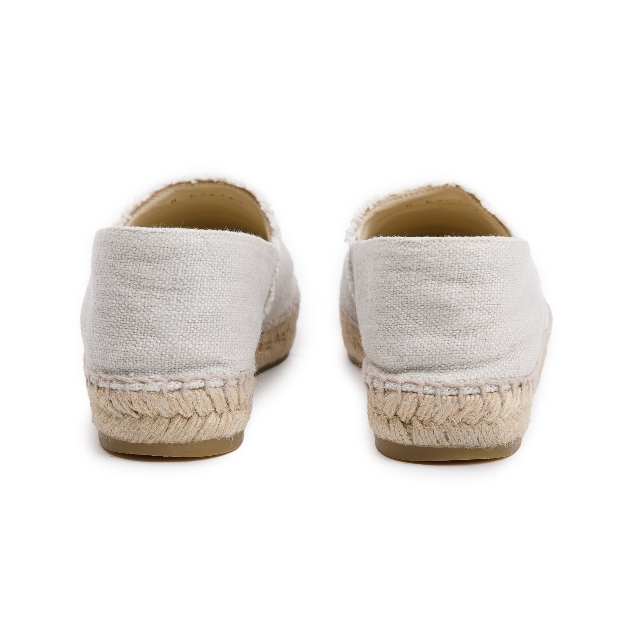 Chanel Beige/Black Canvas Interlocking CC Logo Espadrilles, Size 37 w/ Box