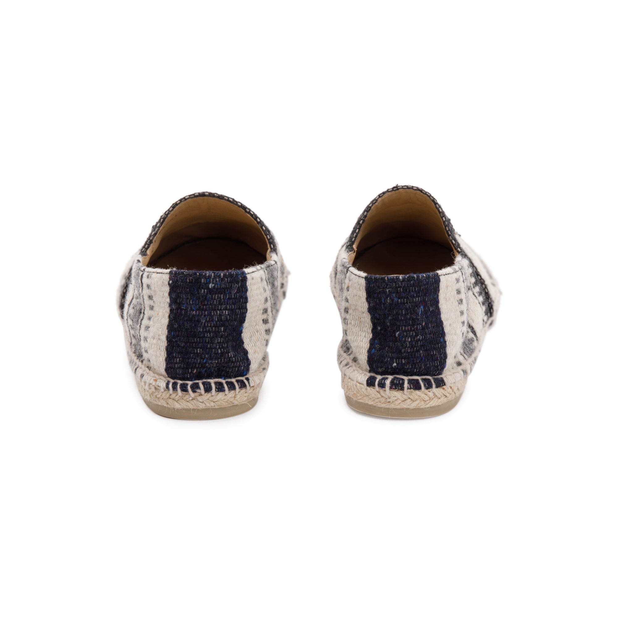 Chanel Beige/Black Wool Tweed Lambskin Espadrilles, Size 43 w/ Box