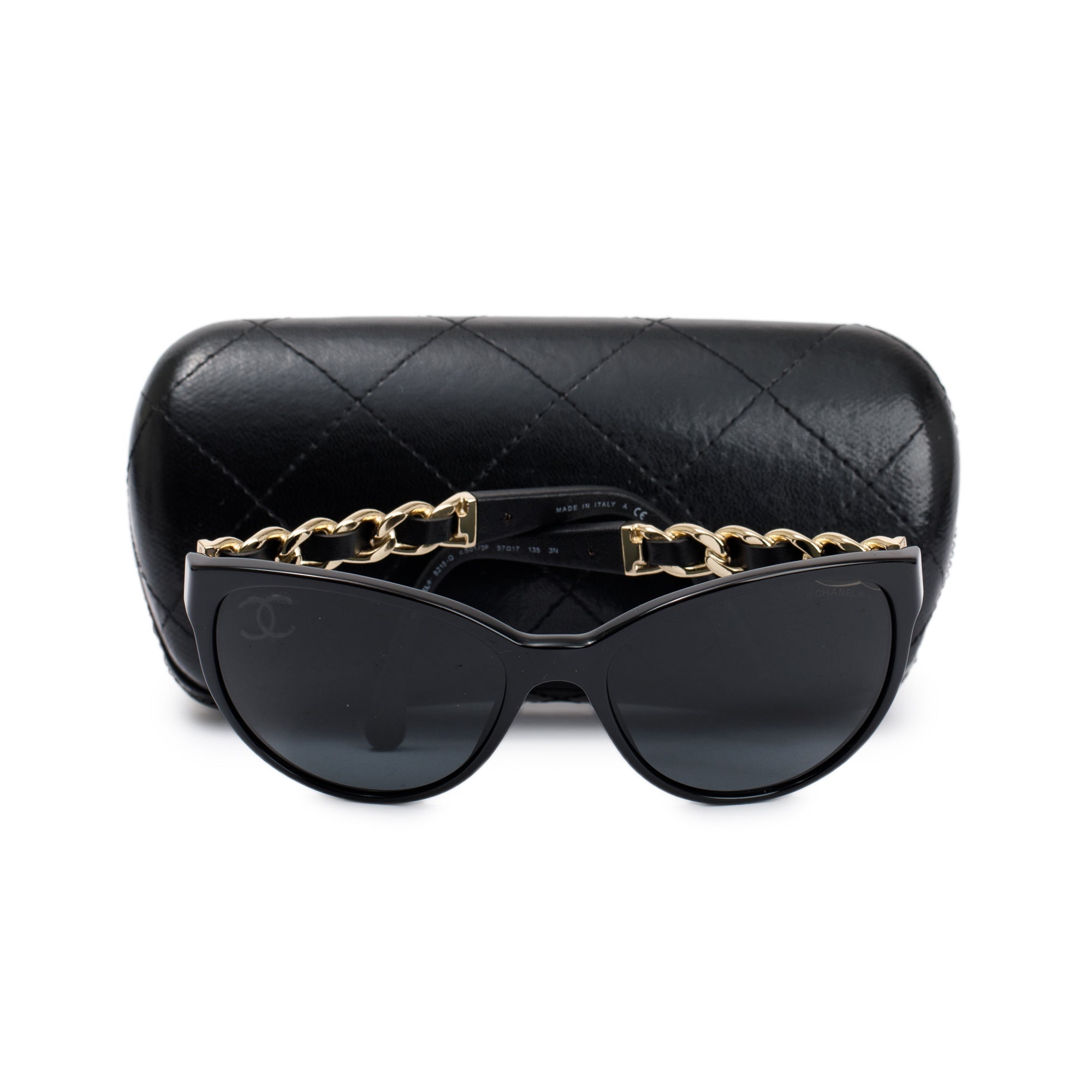 Chanel Black 5215-Q Interlocking CC Leather & Chain Link