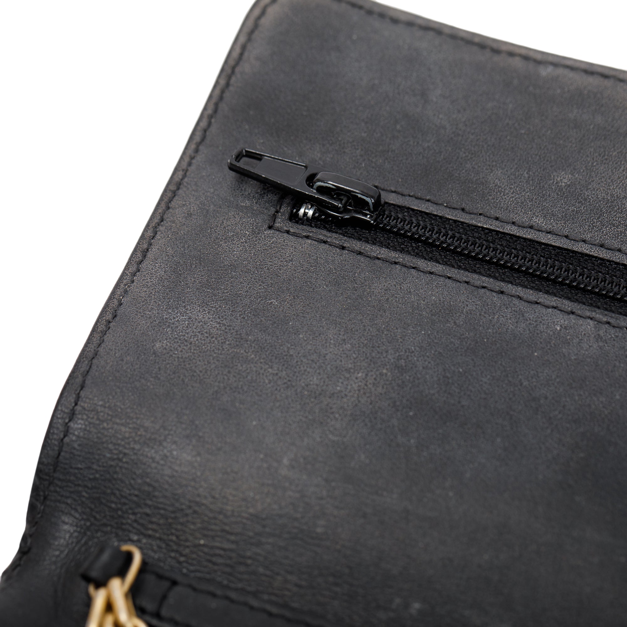 Chanel Black Aged Calfskin Leather Reissue Wallet on Chain w/ Box, Receipt & Authenticity Card